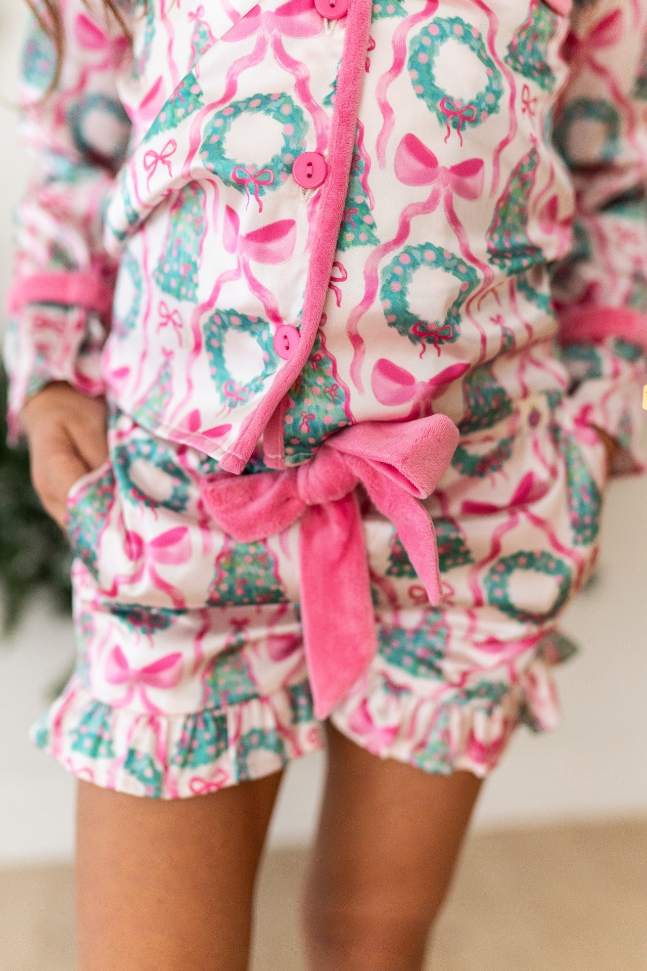 Satin Loungewear Set - Wreath & Wonder (Pre-Order)