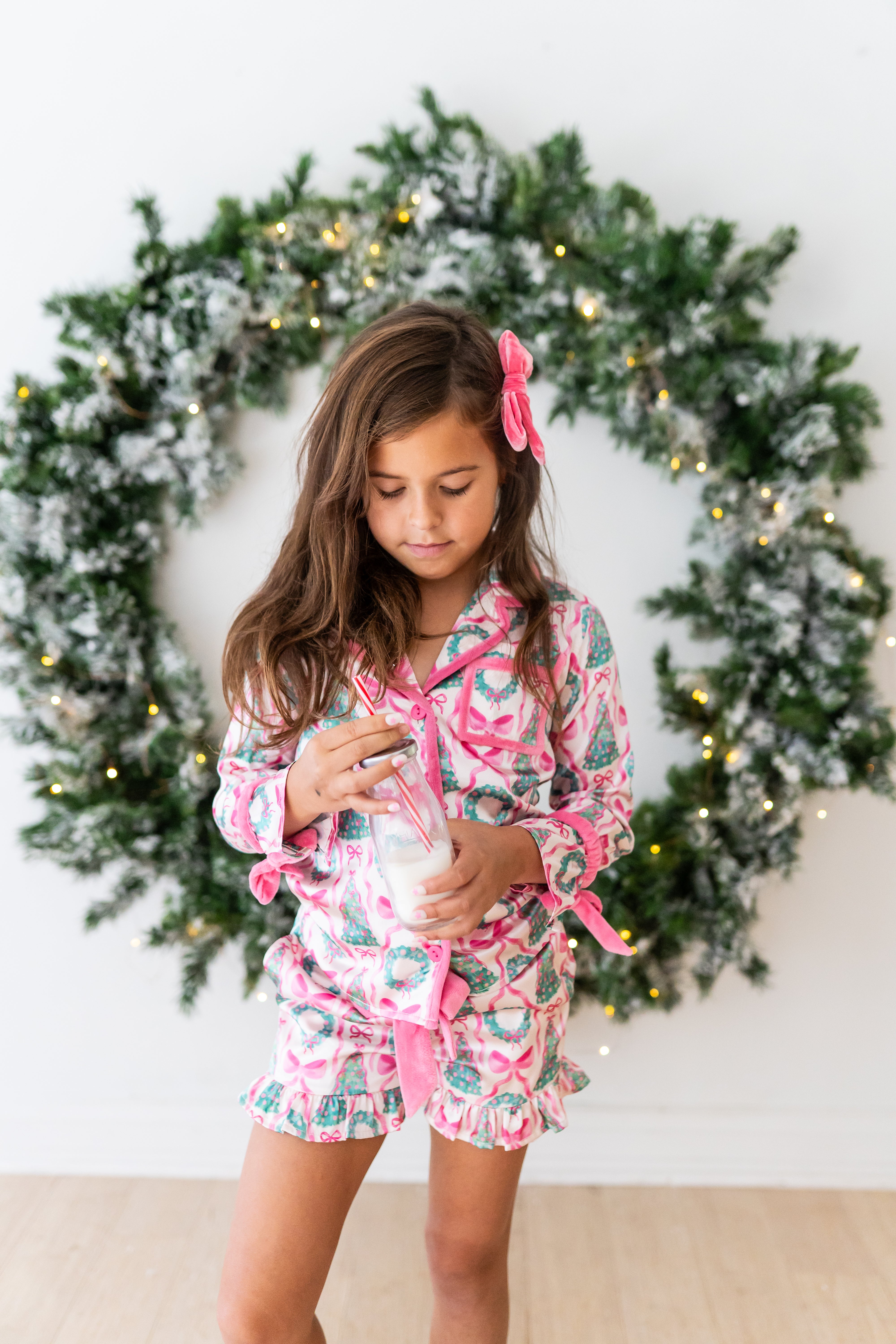 Satin Loungewear Set - Wreath & Wonder (Pre-Order)