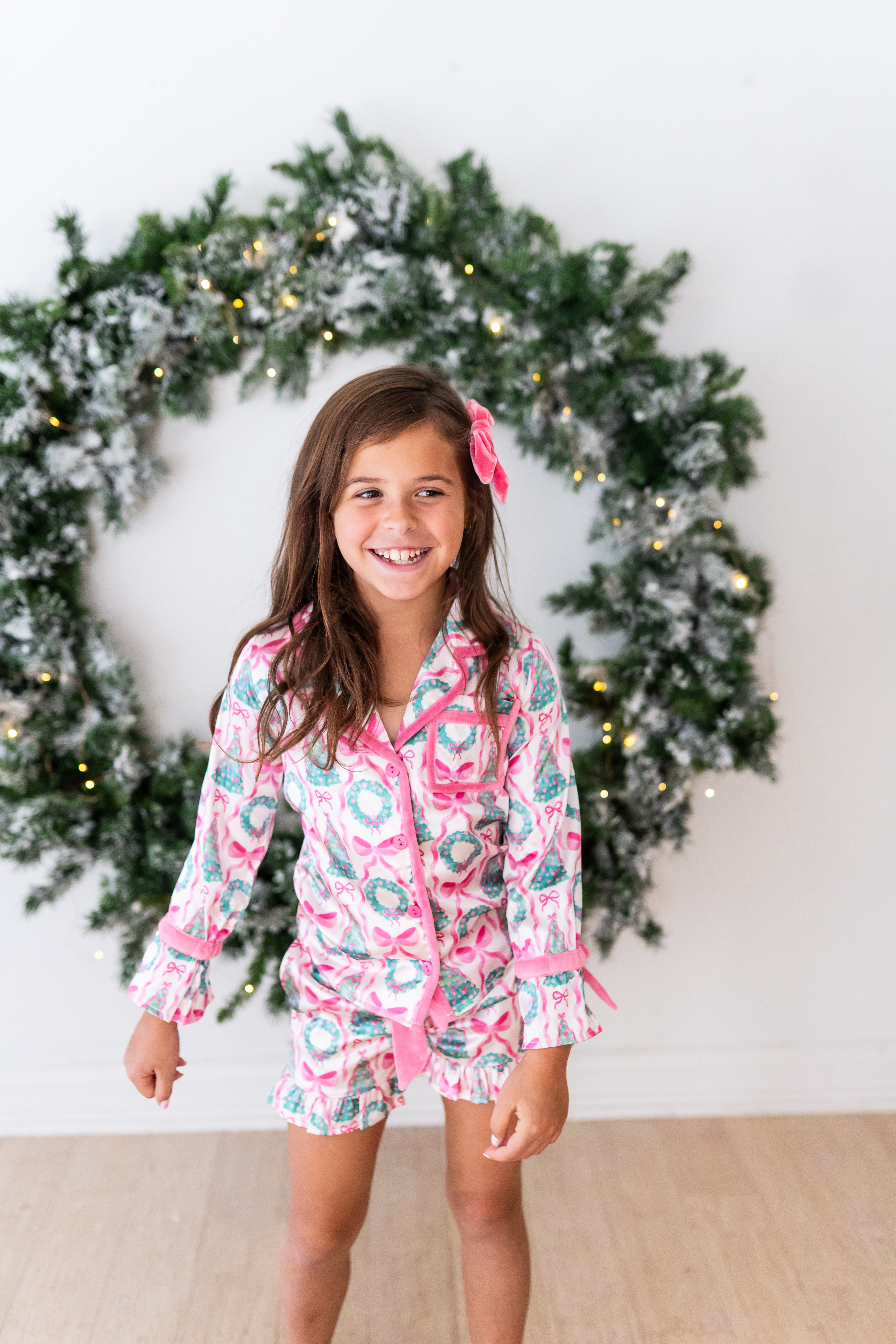 Satin Loungewear Set - Wreath & Wonder (Pre-Order)