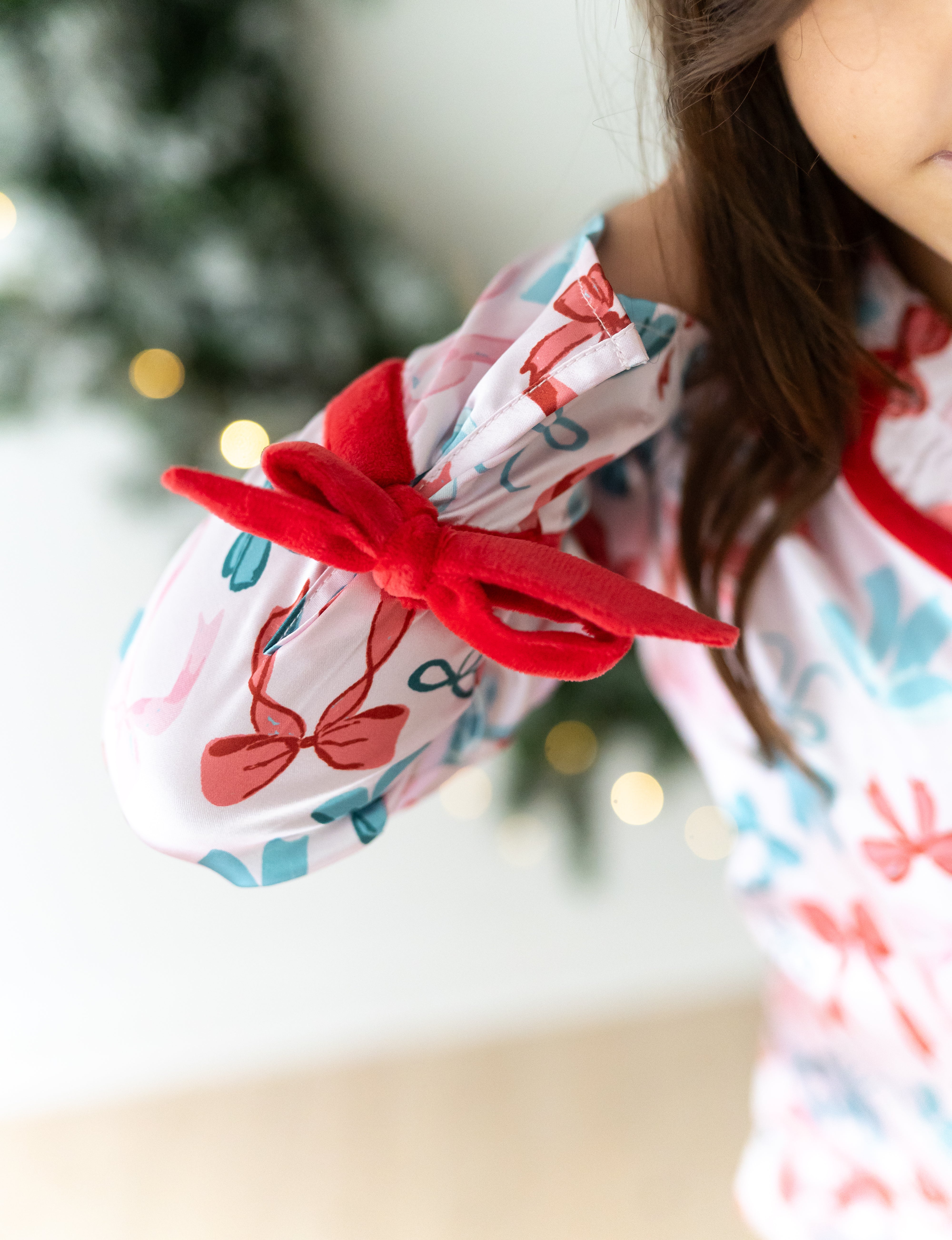 Satin Loungewear Set - Peppermint Ribbons (Pre-Order)