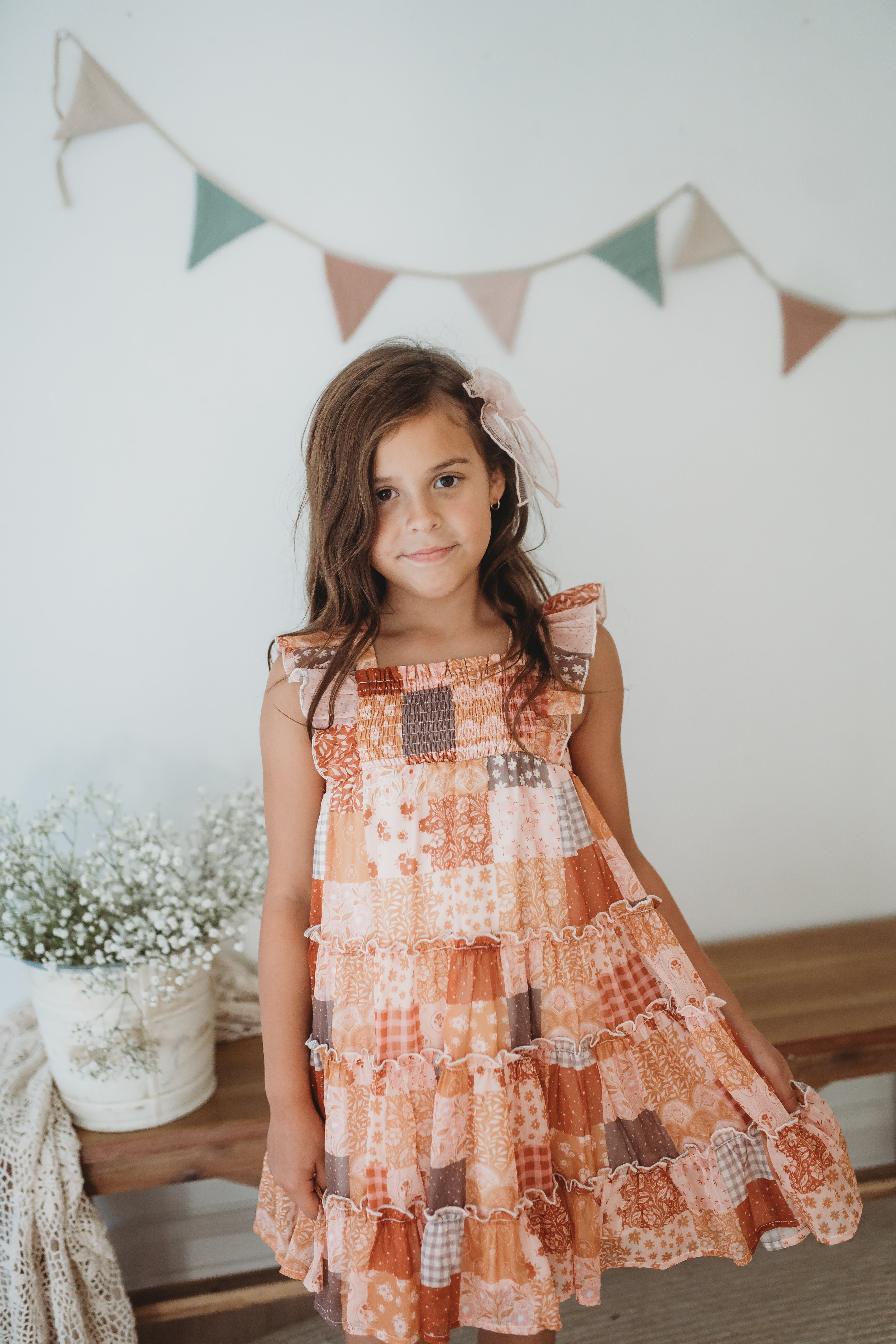 Brielle Shimmer Dress - Harvest Stitch Patchwork (Pre-Order)