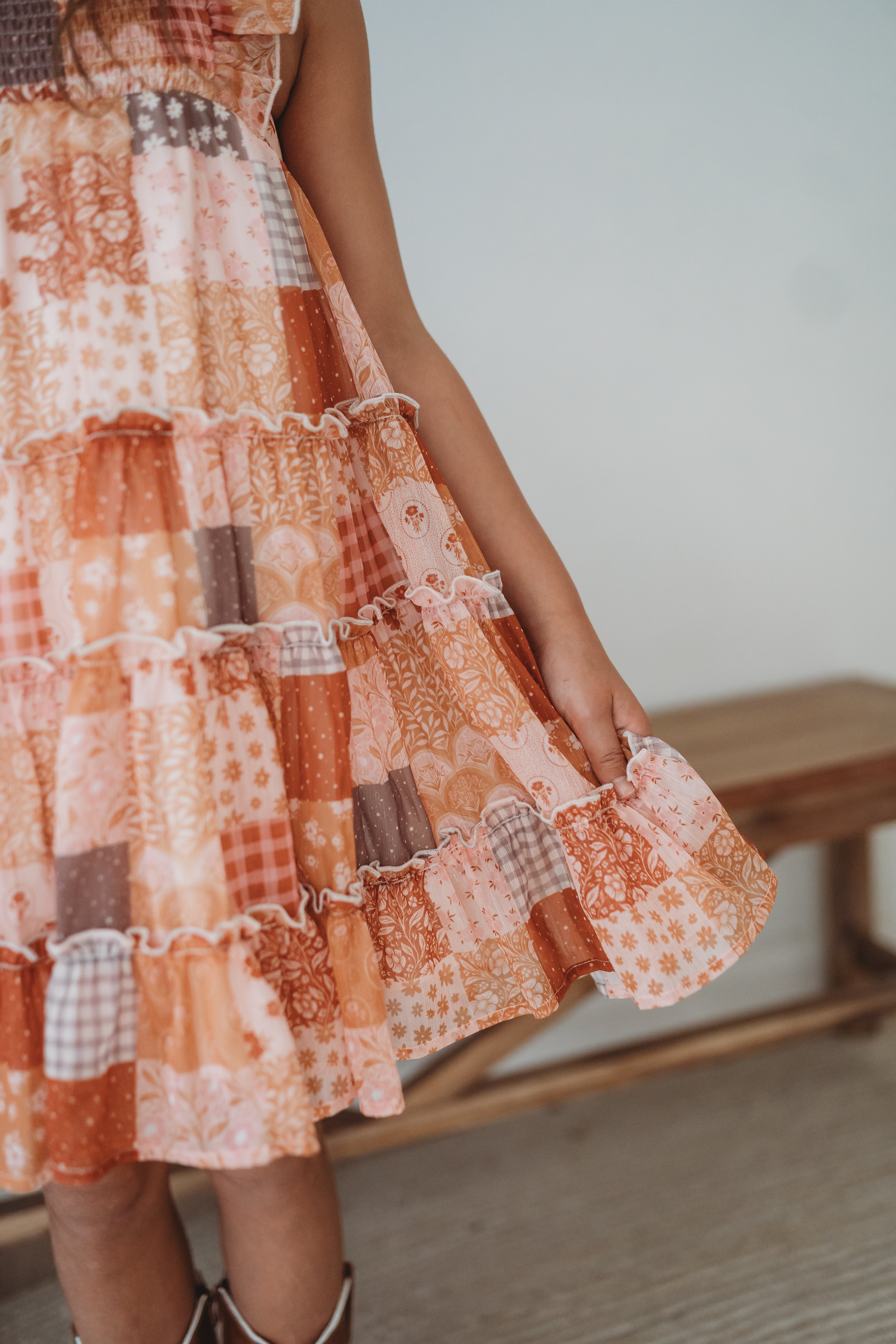 Brielle Shimmer Dress - Harvest Stitch Patchwork (Pre-Order)