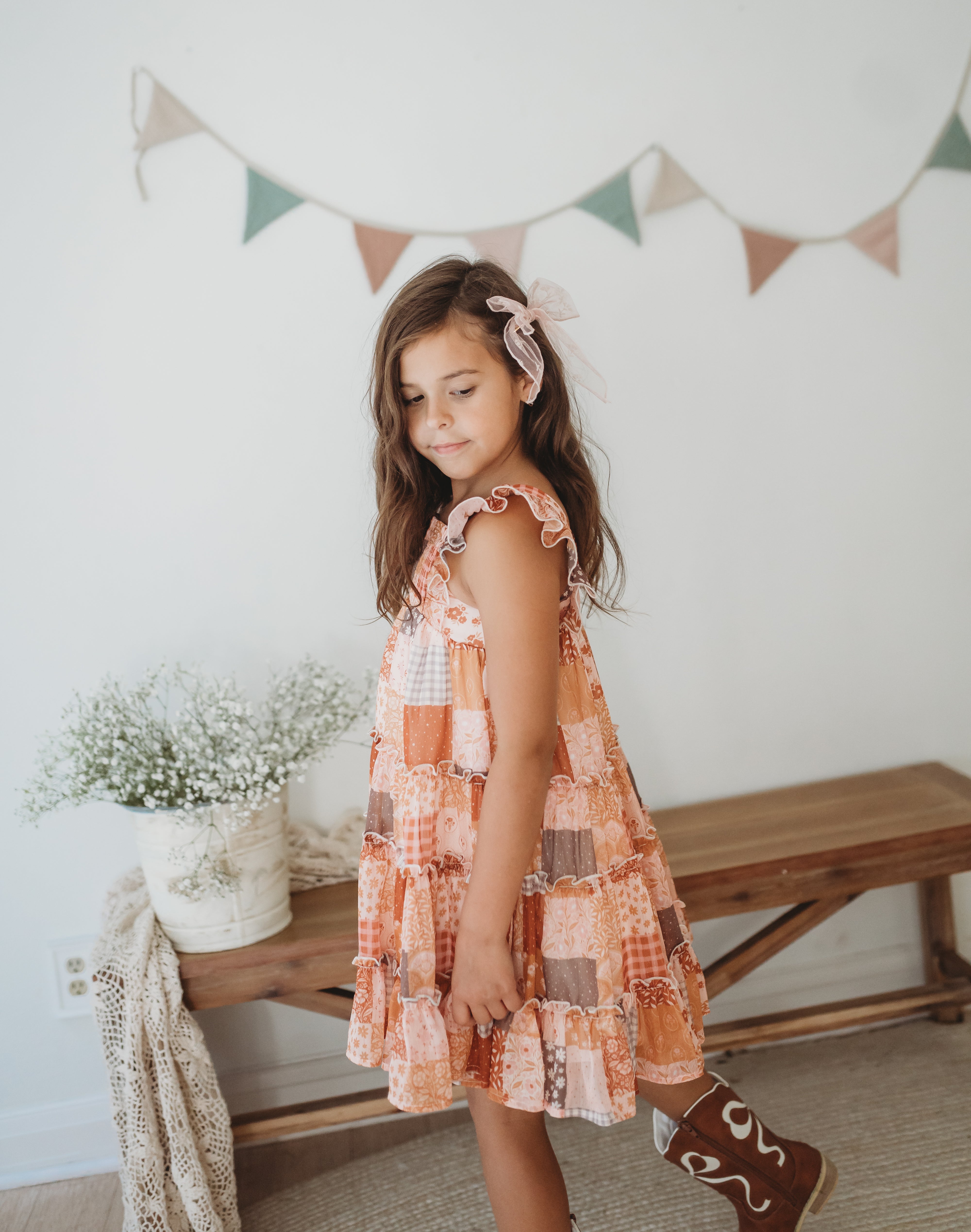 Brielle Shimmer Dress - Harvest Stitch Patchwork (Pre-Order)