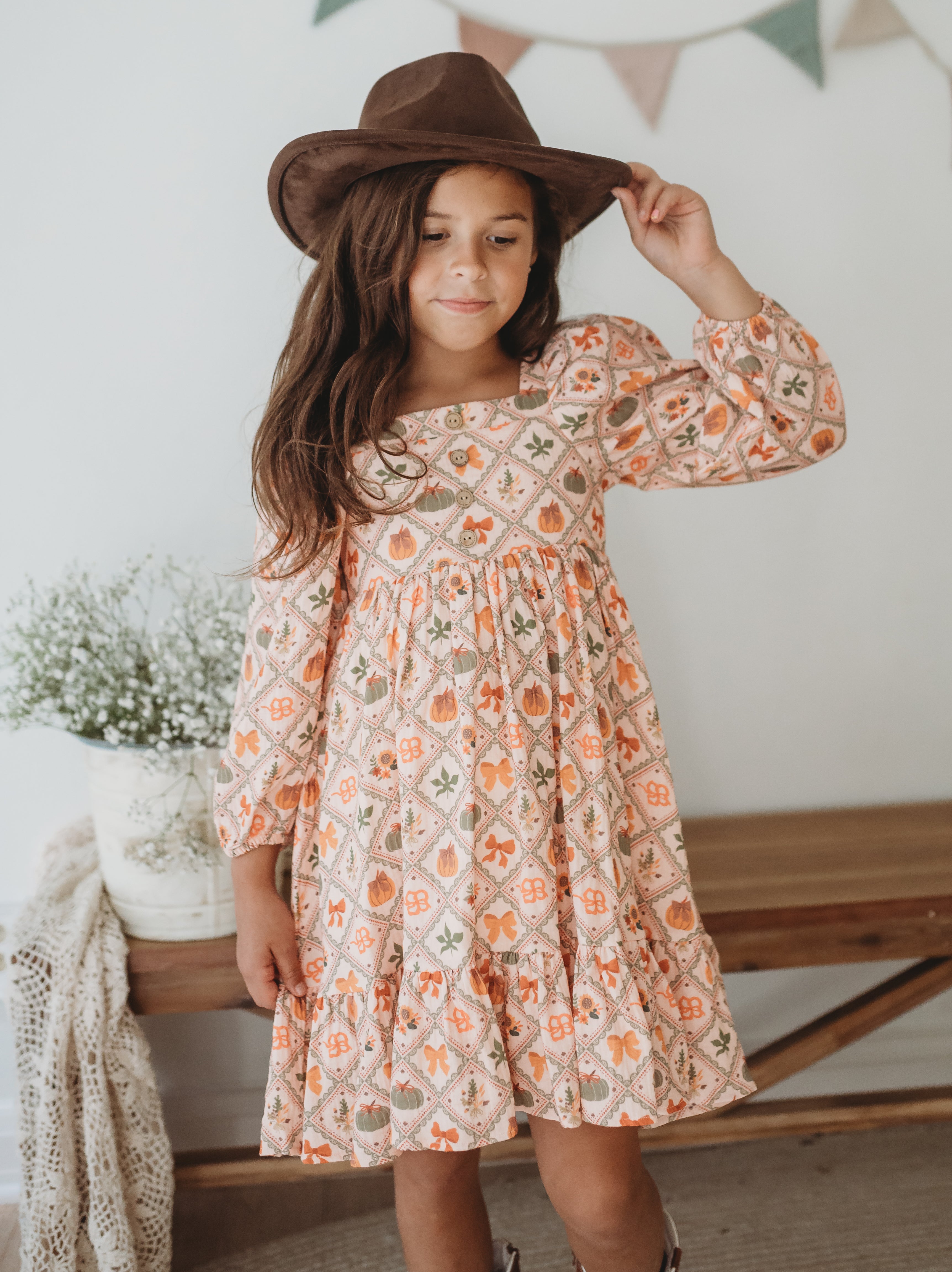 Puff Sleeve Gauze Dress - Heirloom Harvest (Pre-Order)