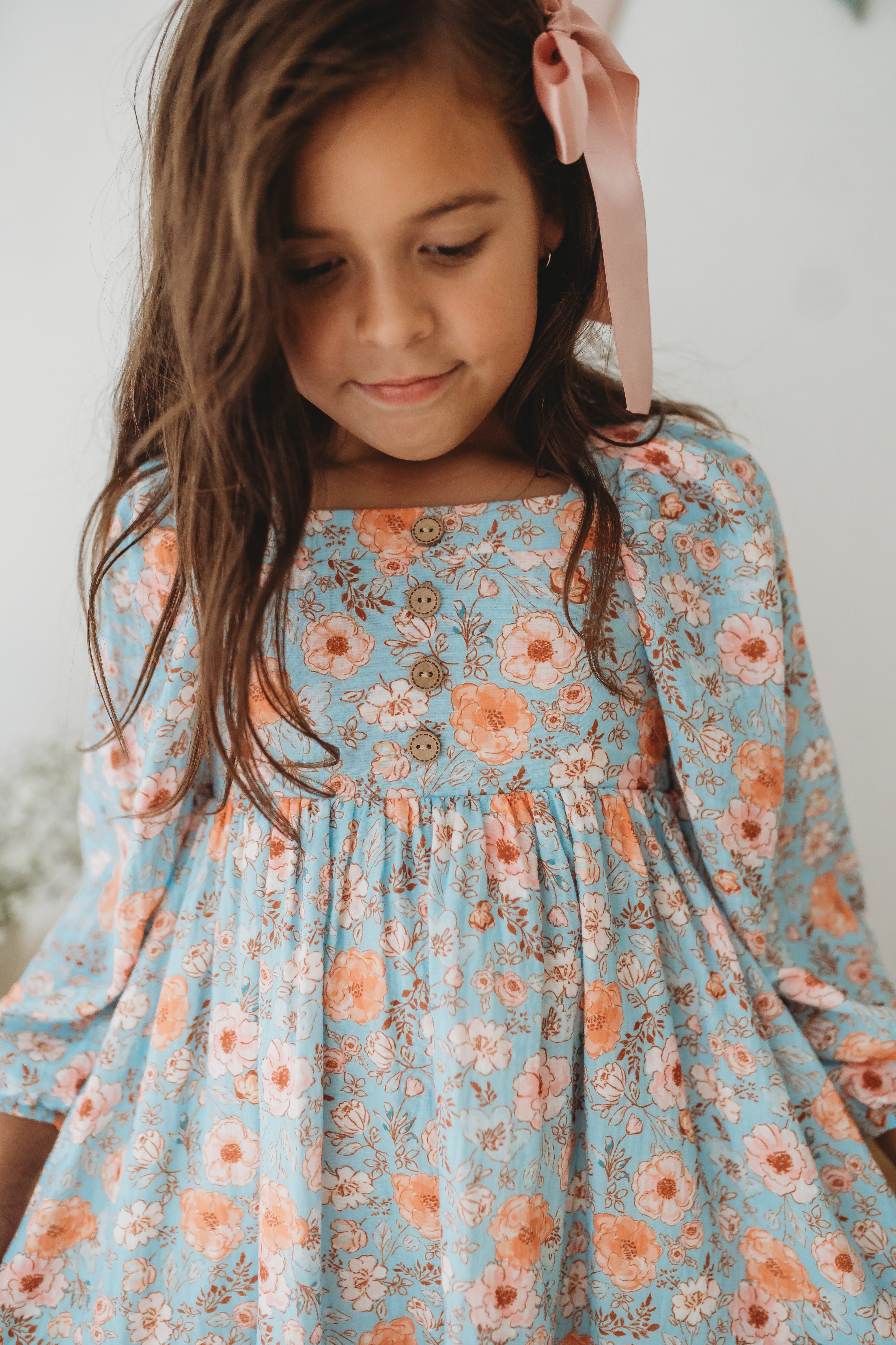 Puff Sleeve Gauze Dress - Tangerine Tides (Pre-Order)