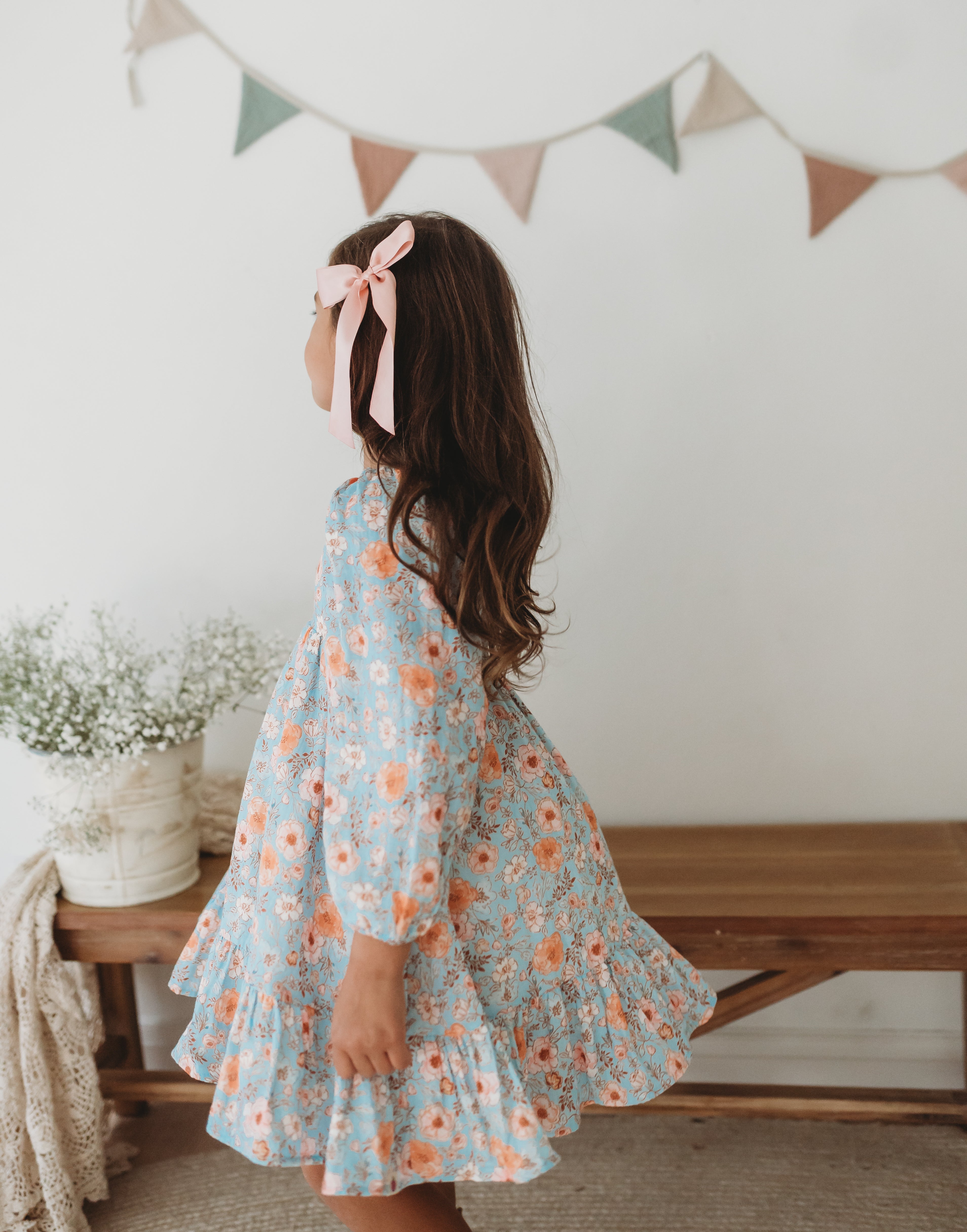 Puff Sleeve Gauze Dress - Tangerine Tides (Pre-Order)