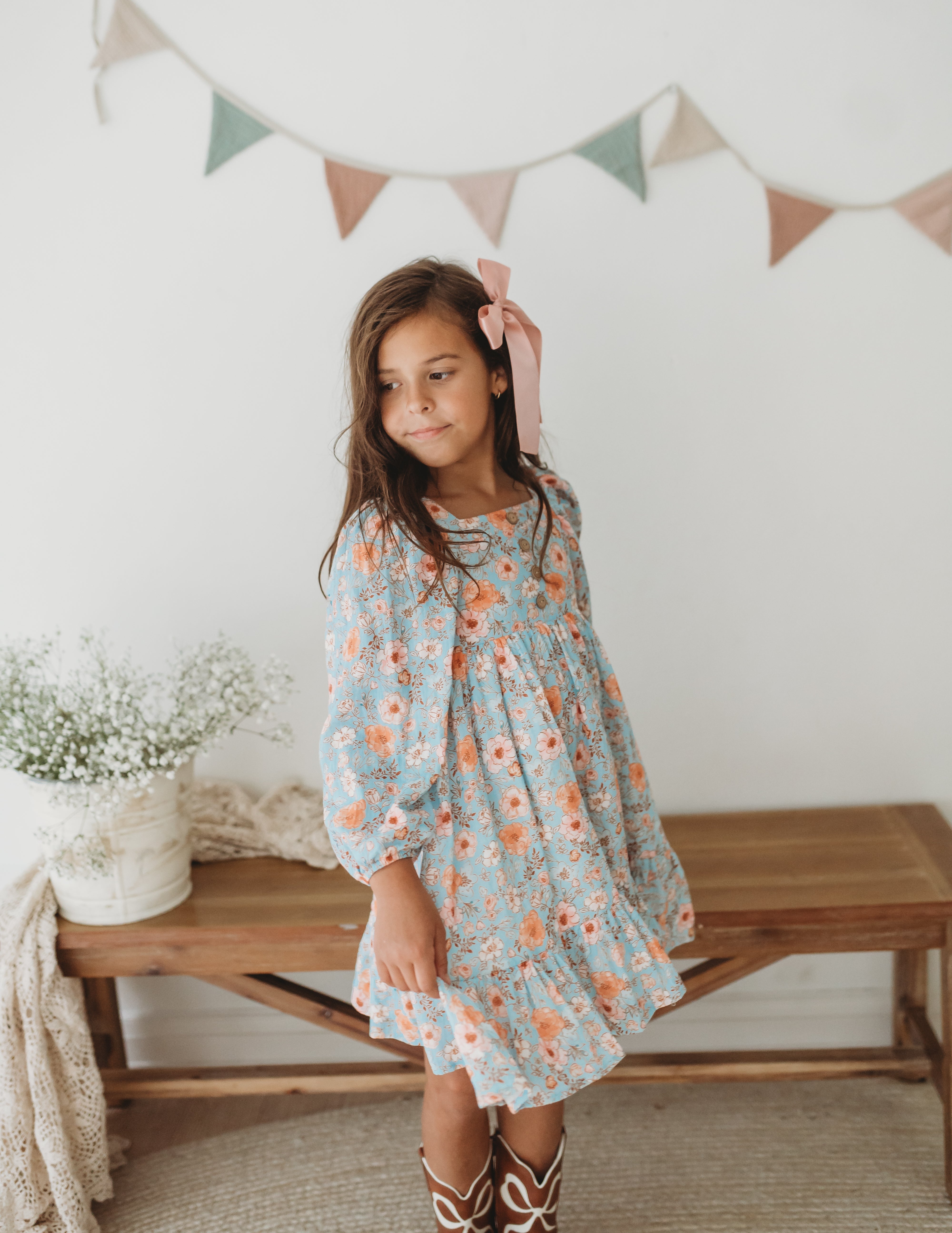 Puff Sleeve Gauze Dress - Tangerine Tides (Pre-Order)