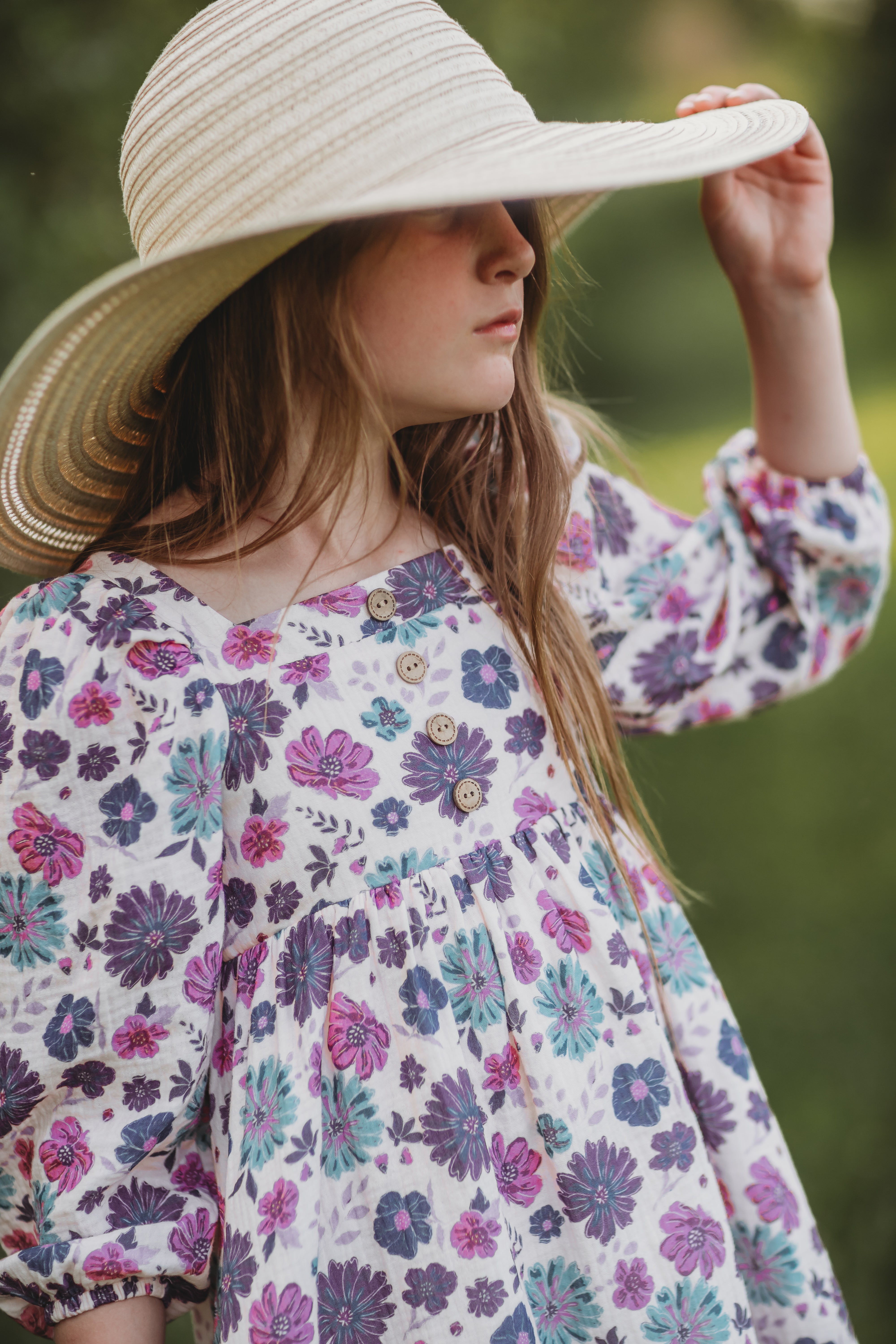 Puff Sleeve Gauze Dress - Jewelbloom (Pre-Order)
