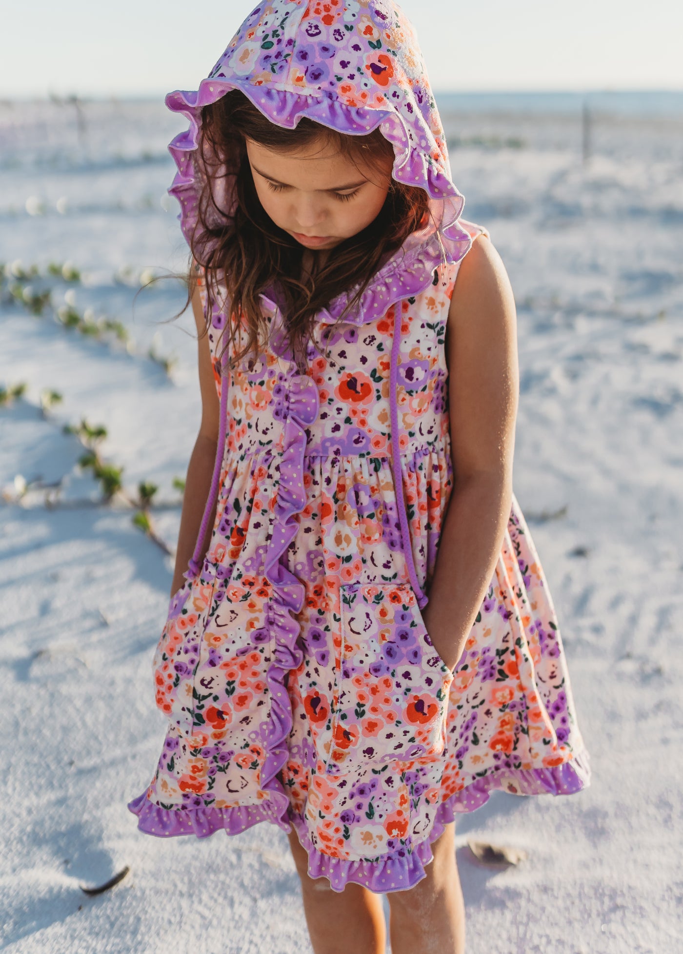 Girls Long Sleeve Swim Dress Cover Up | 
