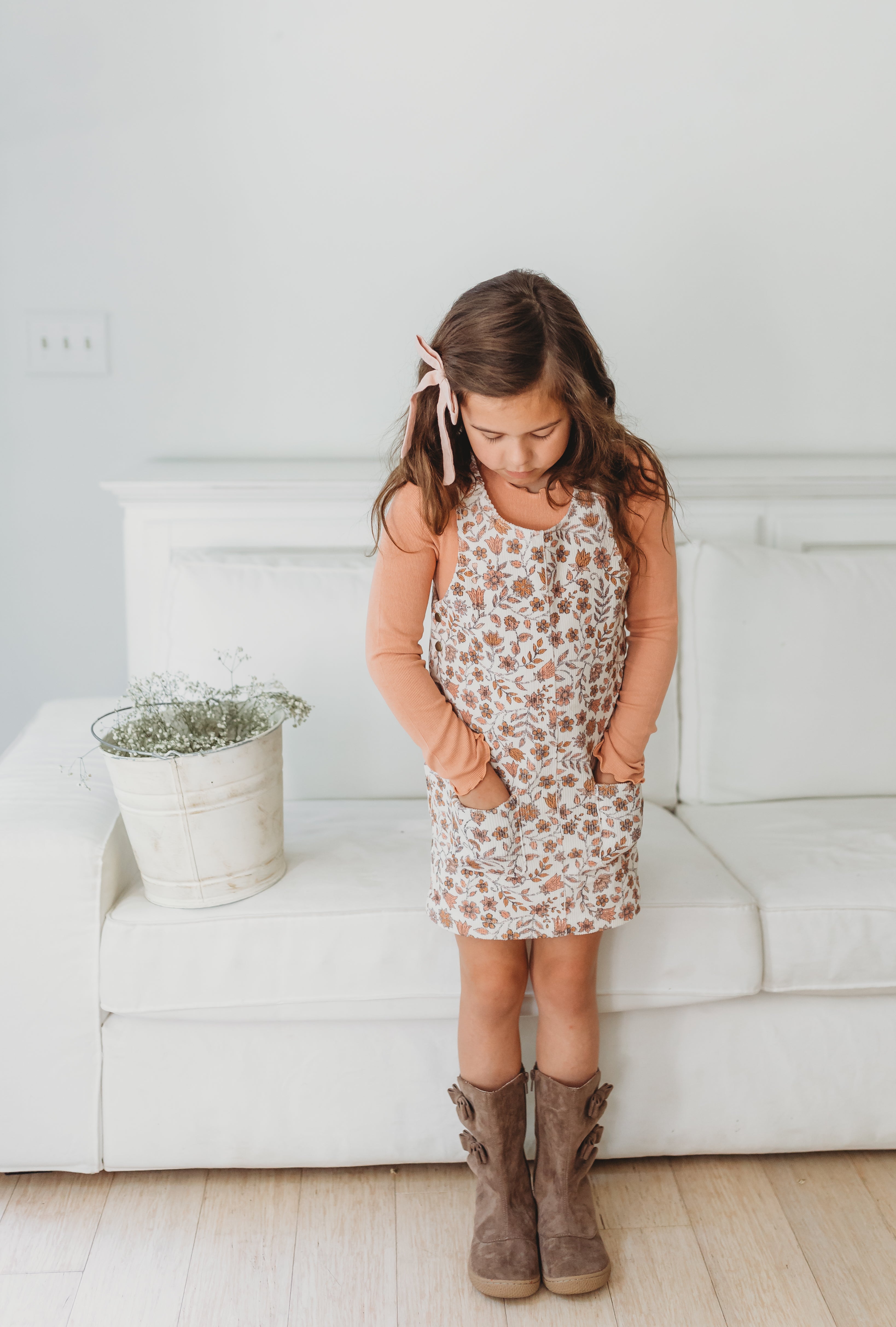 Parker Corduroy Jumper Set - Spiced Peach