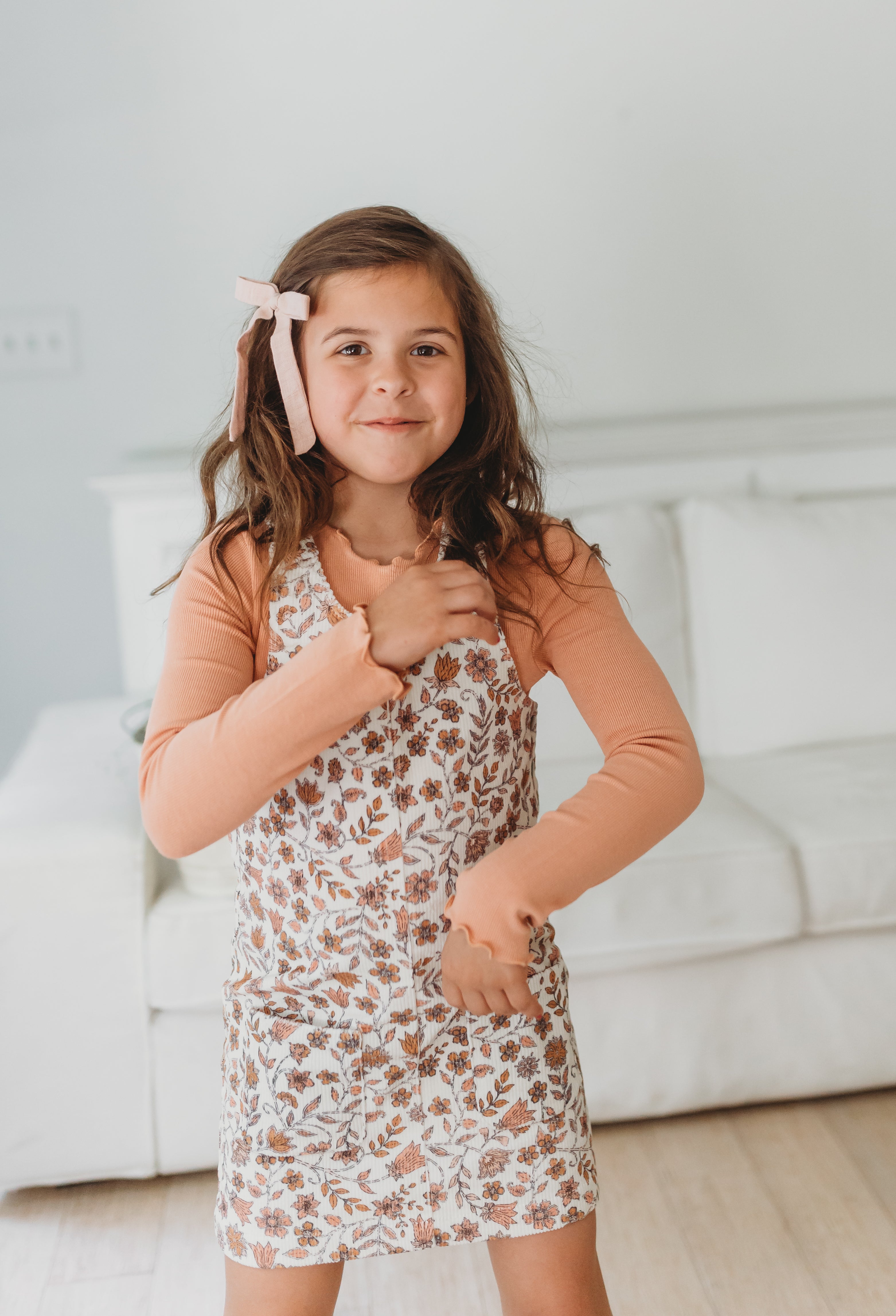 Parker Corduroy Jumper Set - Spiced Peach