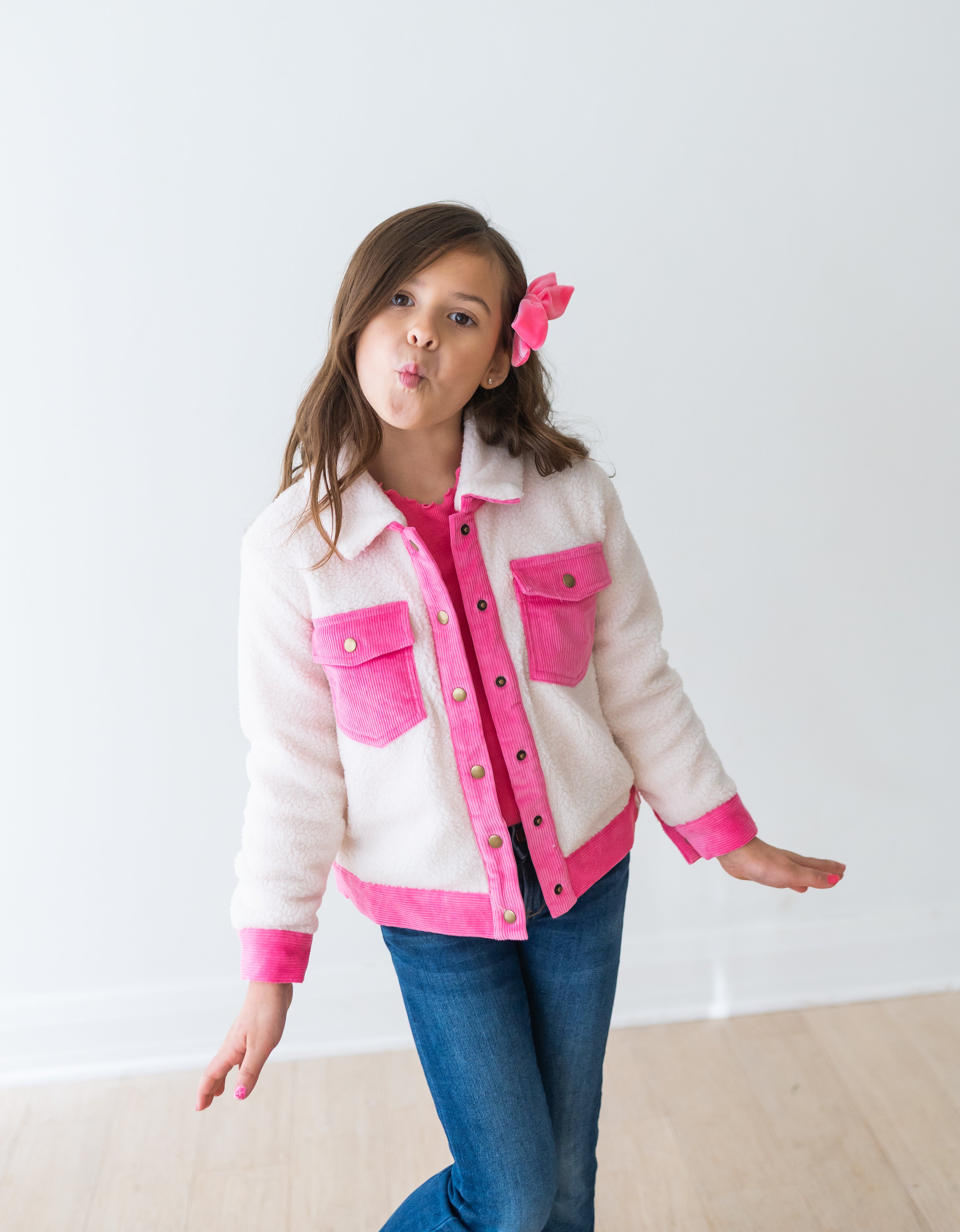 Fleece and Corduroy Jacket - Barbie