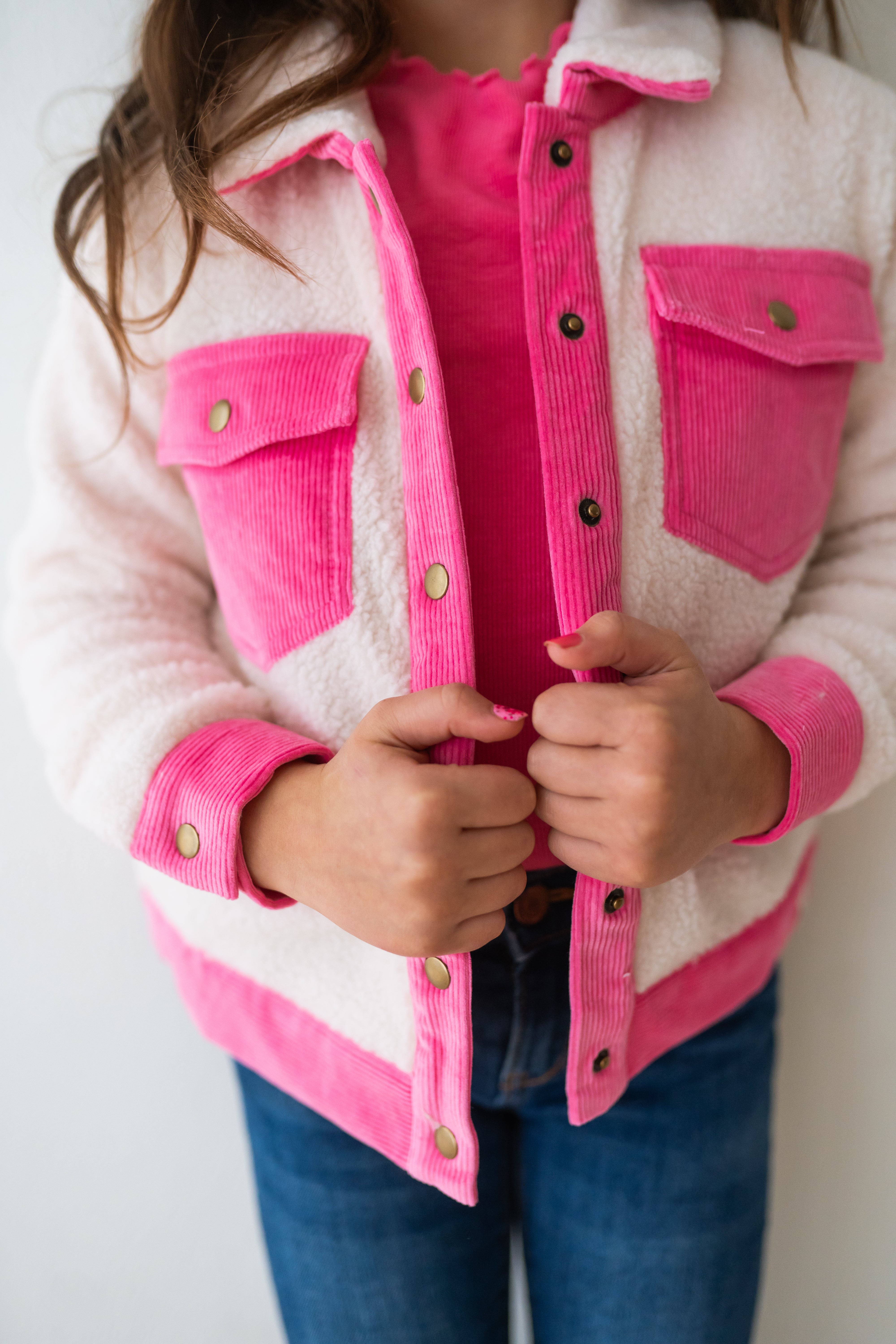 Fleece and Corduroy Jacket - Barbie