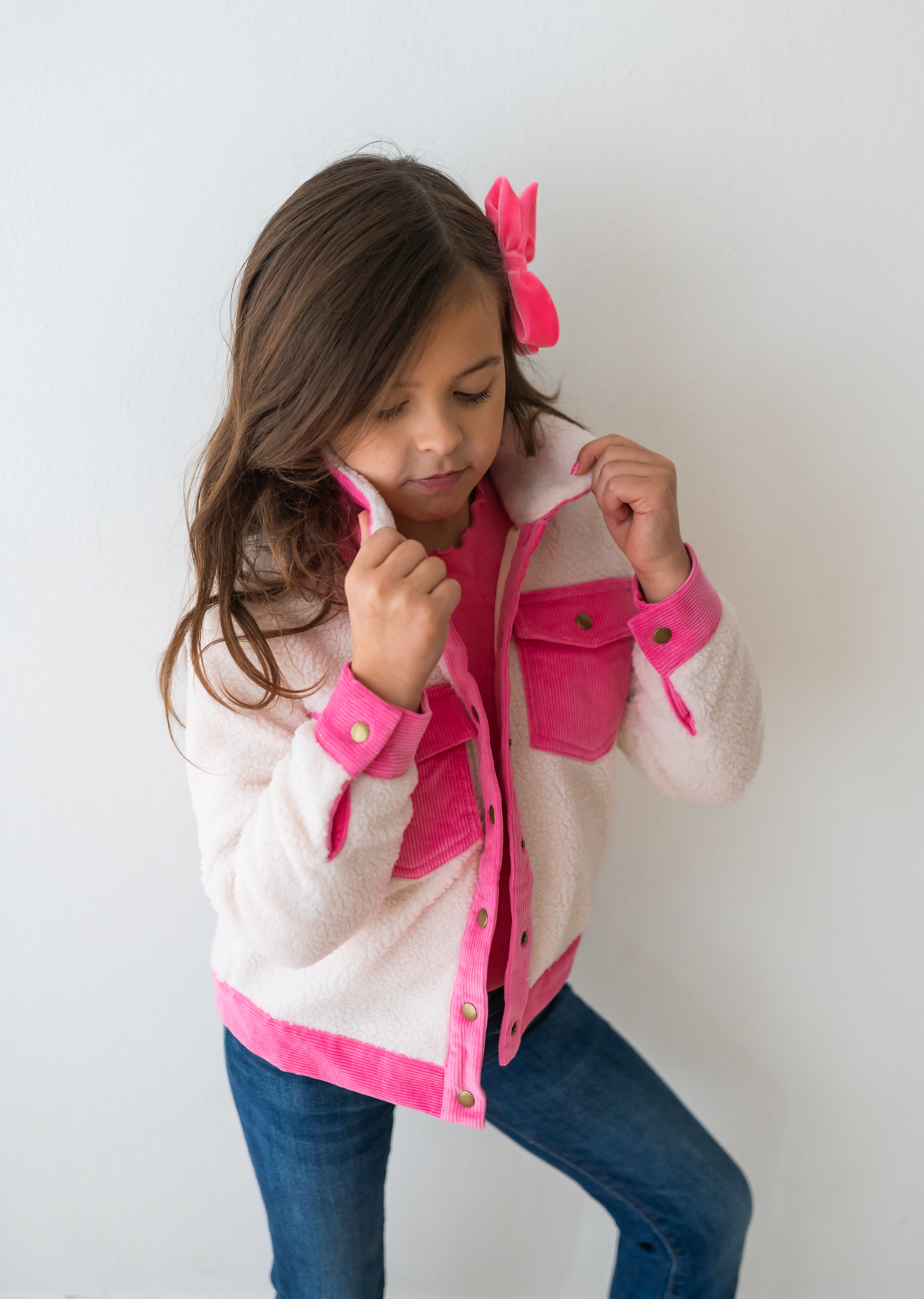 Fleece and Corduroy Jacket - Barbie