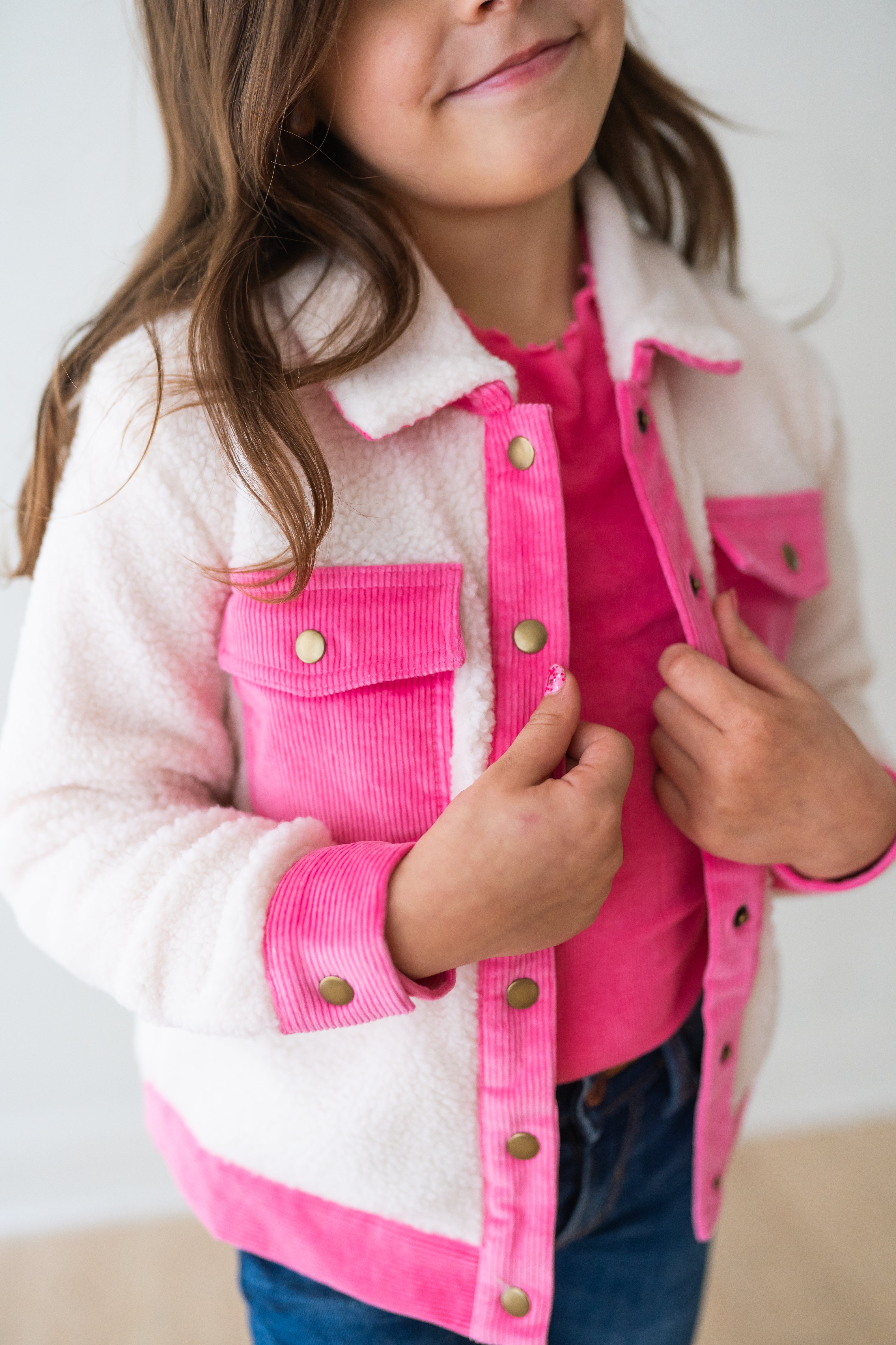 Fleece and Corduroy Jacket - Barbie