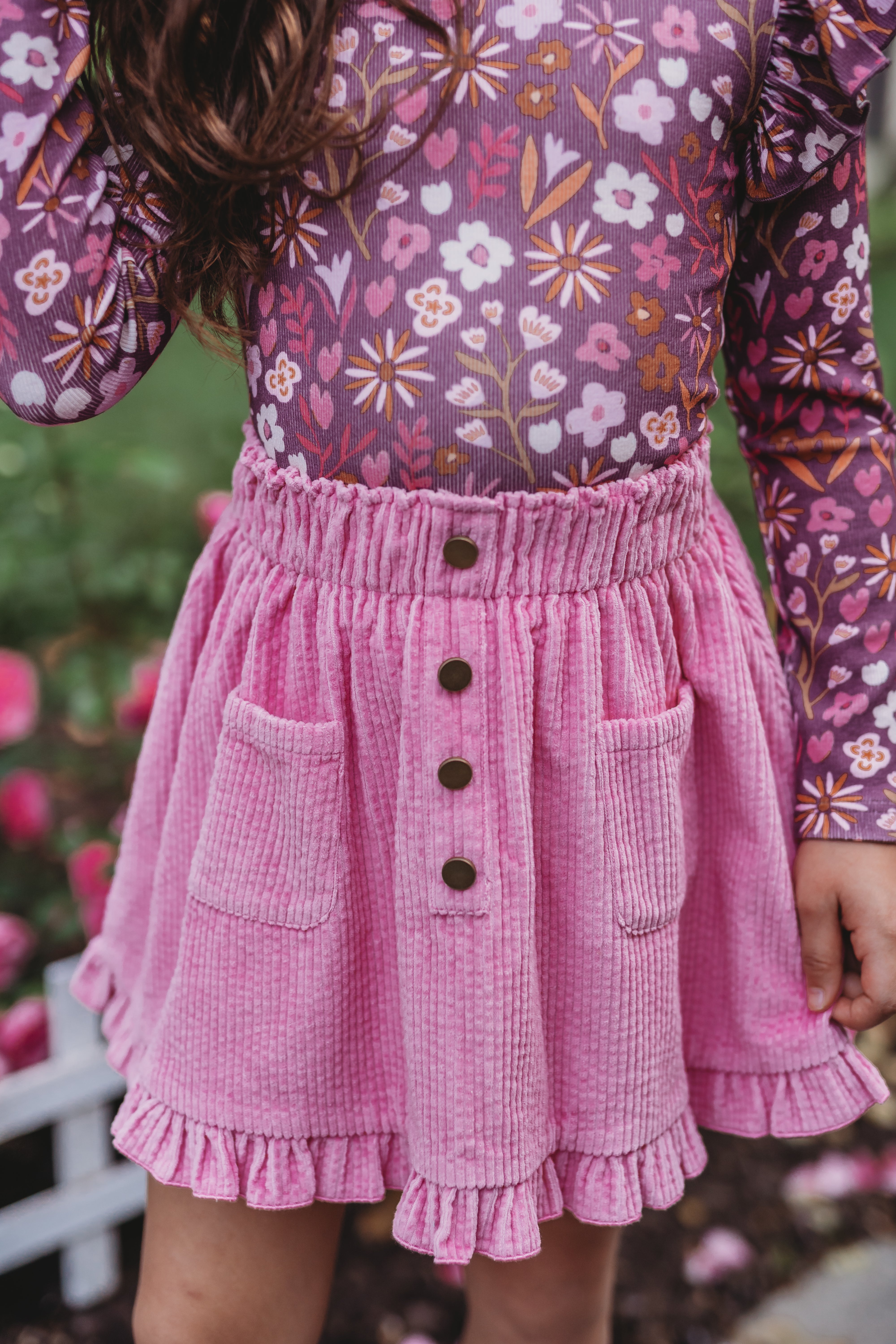 Vienna Corduroy Skirt - Amethyst Rose