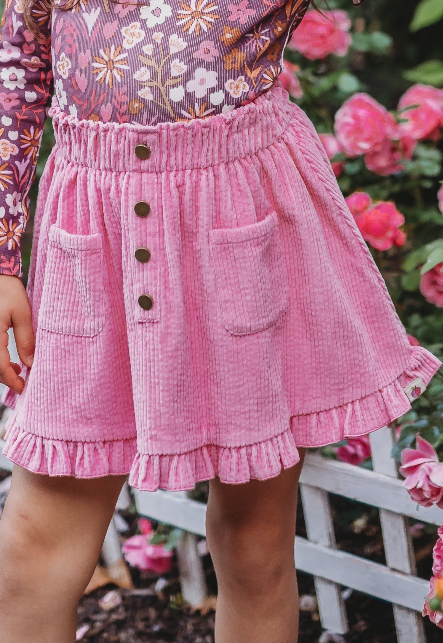Vienna Corduroy Skirt - Amethyst Rose