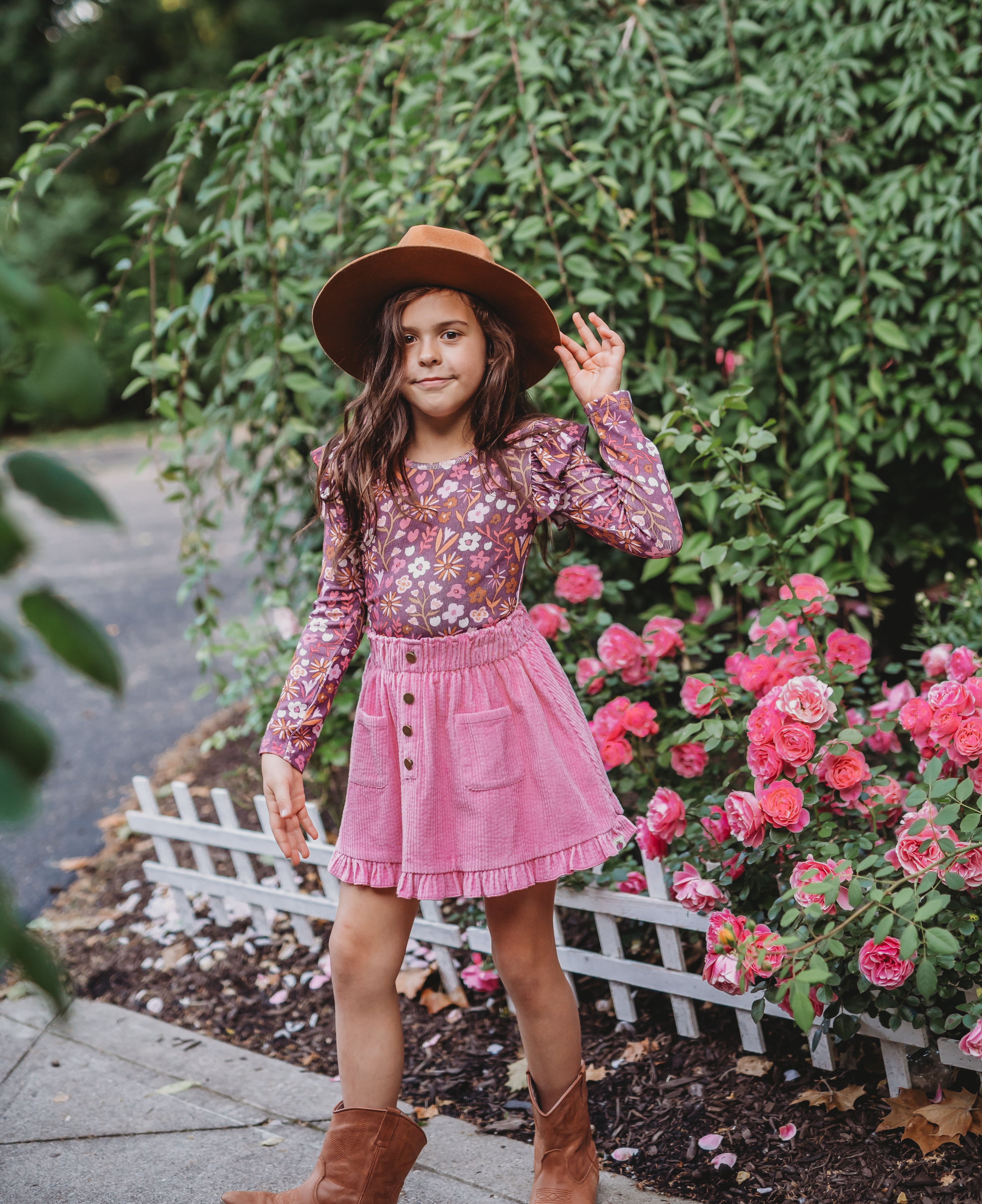 Vienna Corduroy Skirt - Amethyst Rose