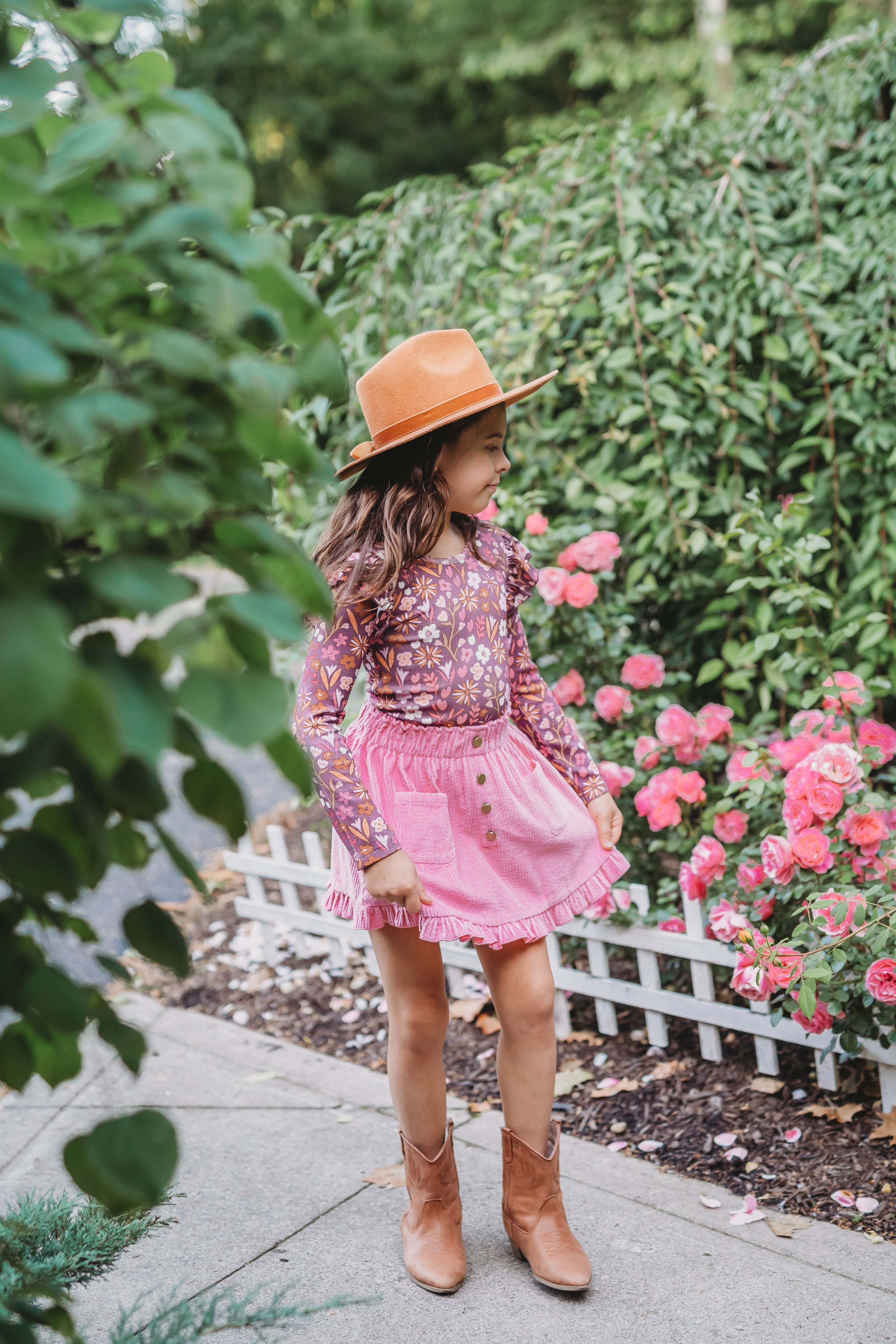 Vienna Corduroy Skirt - Amethyst Rose