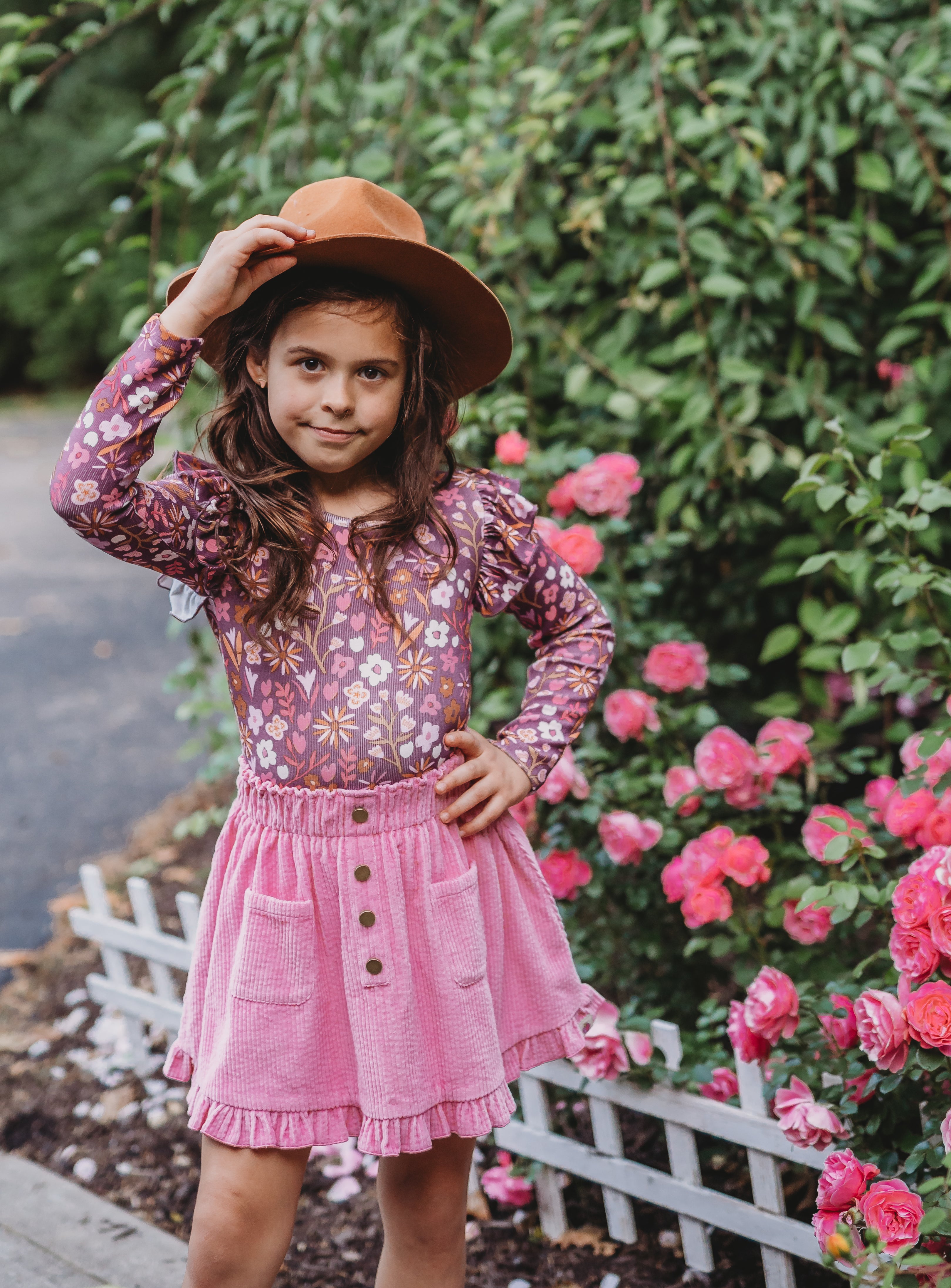 Vienna Corduroy Skirt - Amethyst Rose
