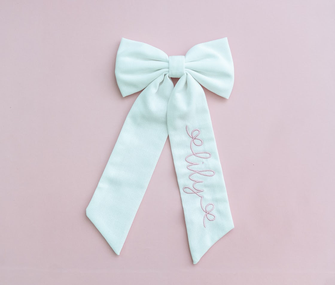 Solid Hair Bow - Large (Personalization Available) (Multiple Colors)