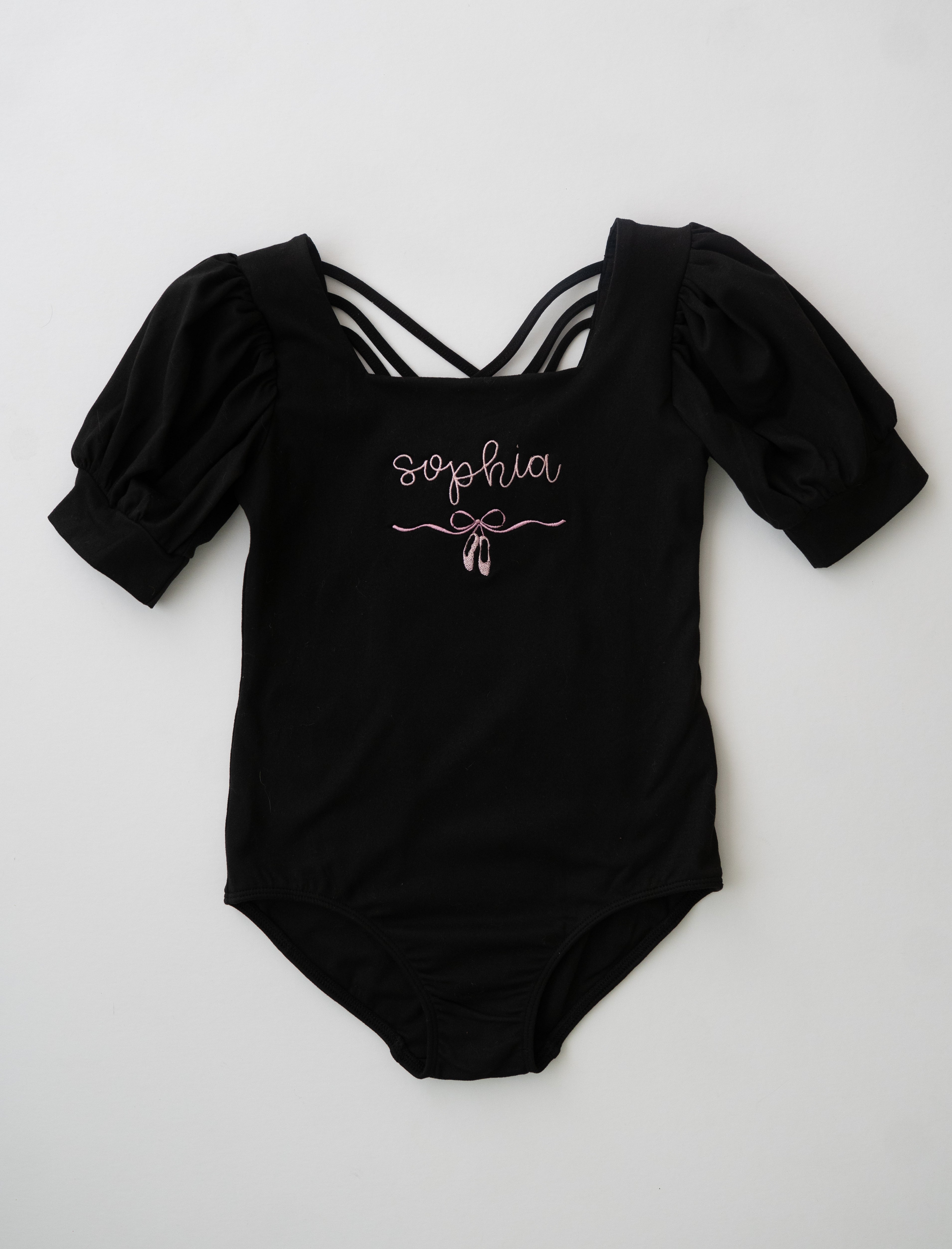 Puff Sleeve Leotard - Black Magic