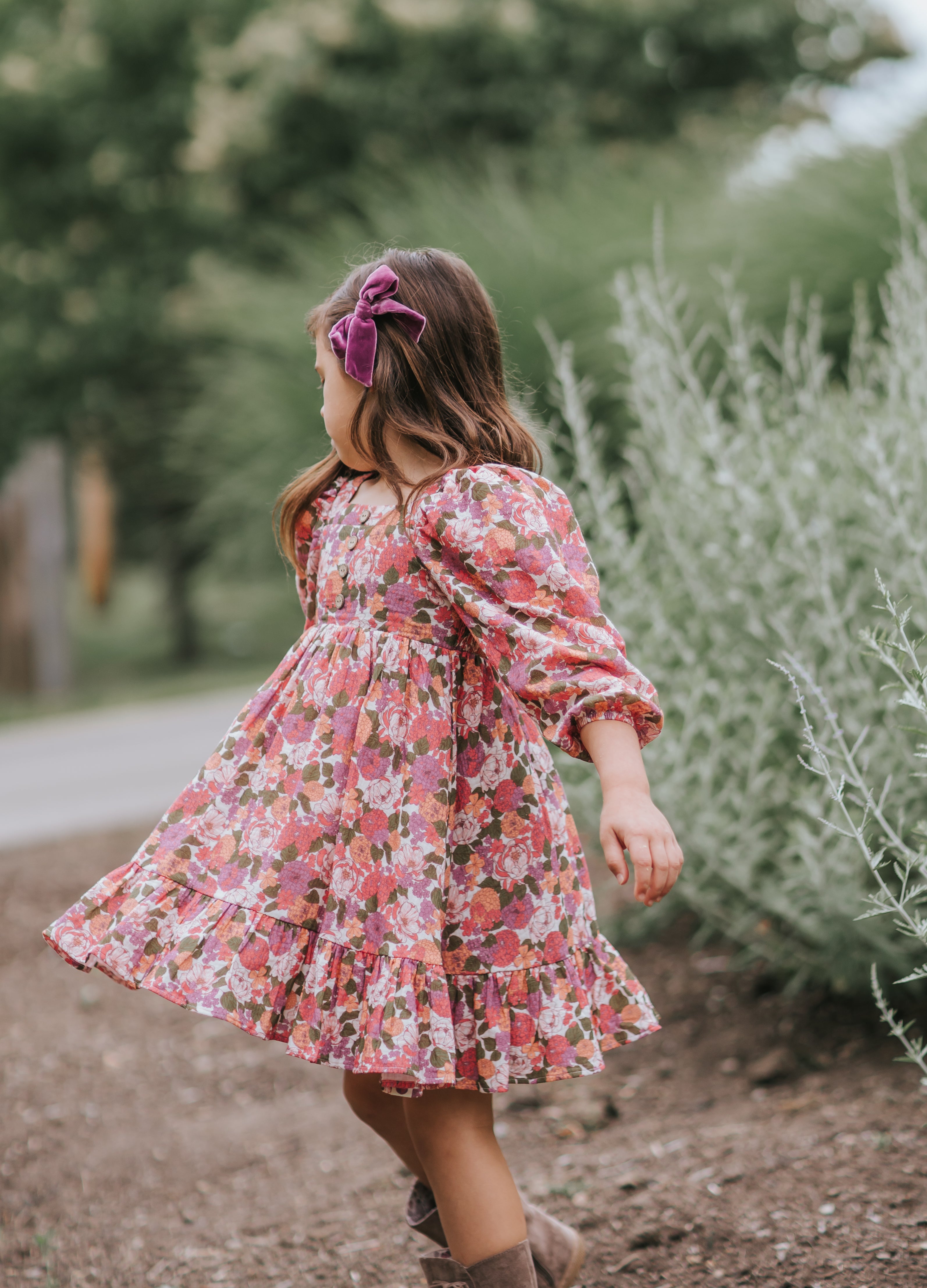 Puff Sleeve Gauze Dress - Rustic Rose