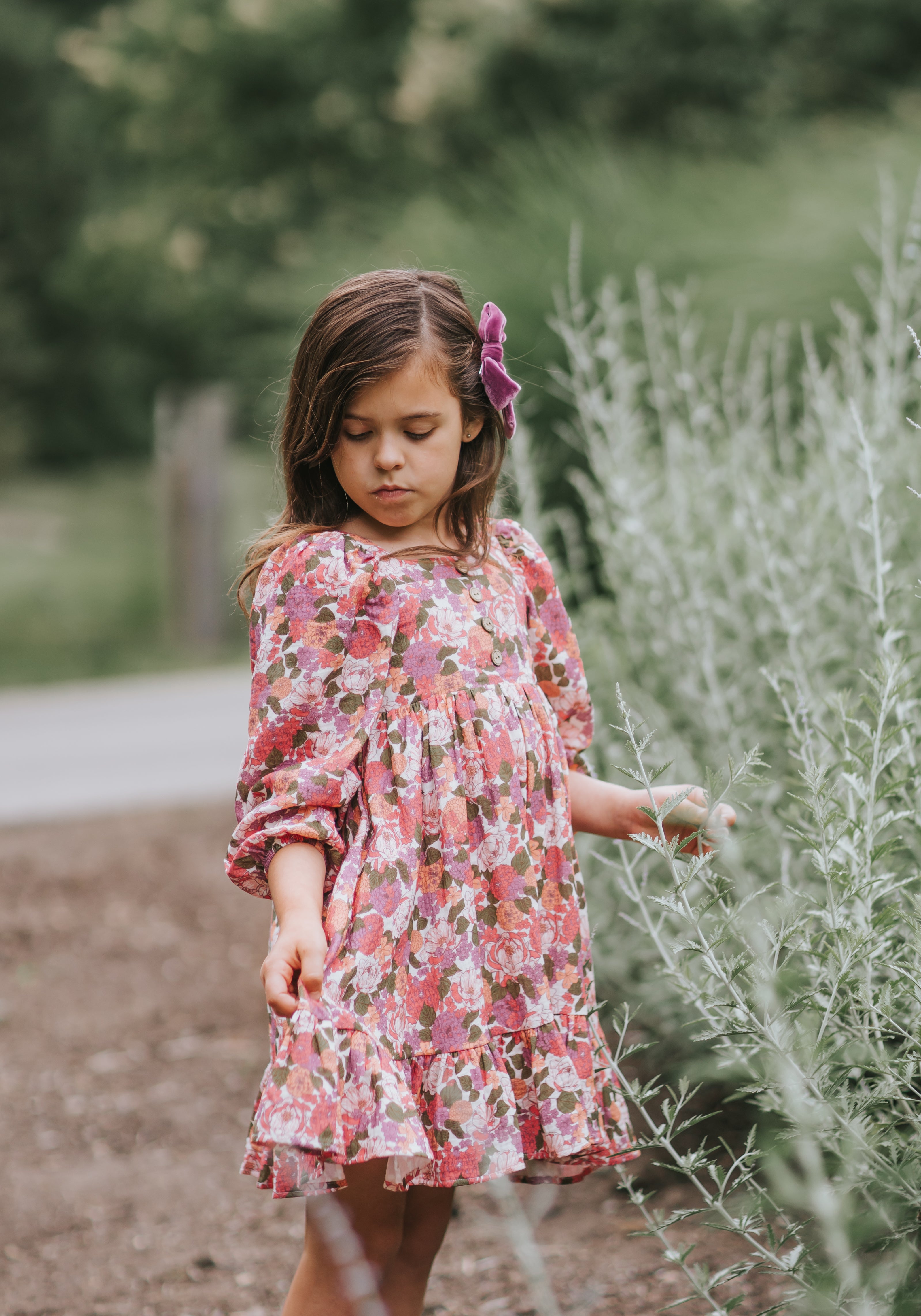 Puff Sleeve Gauze Dress - Rustic Rose