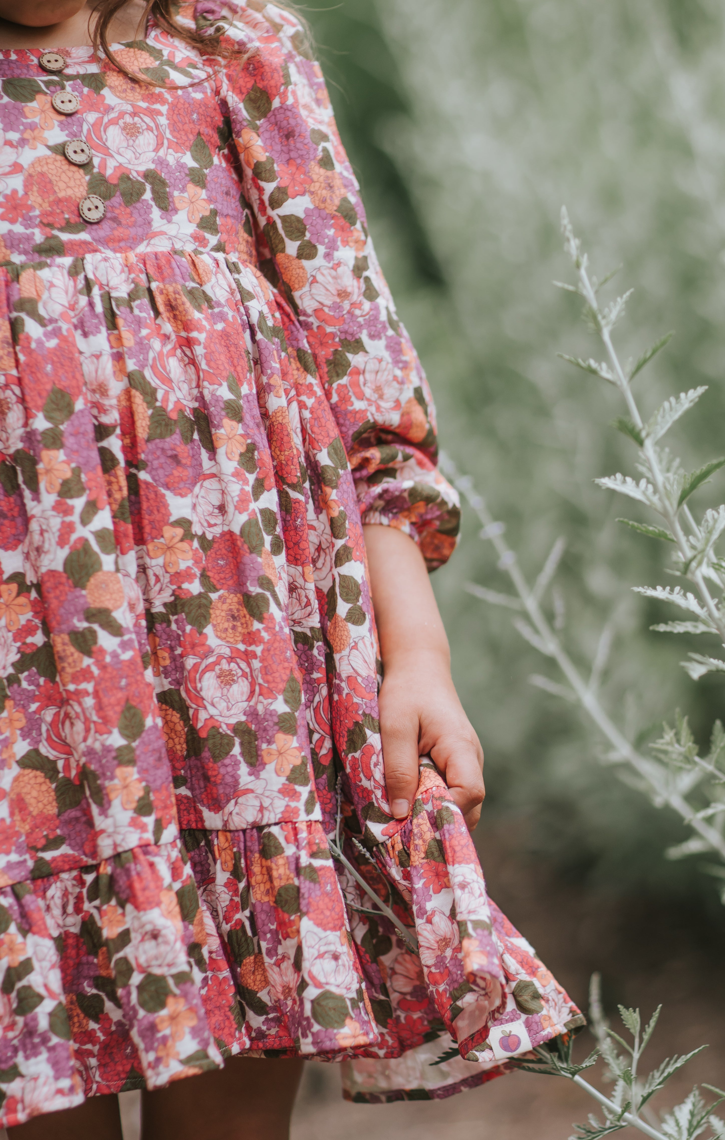 Puff Sleeve Gauze Dress - Rustic Rose