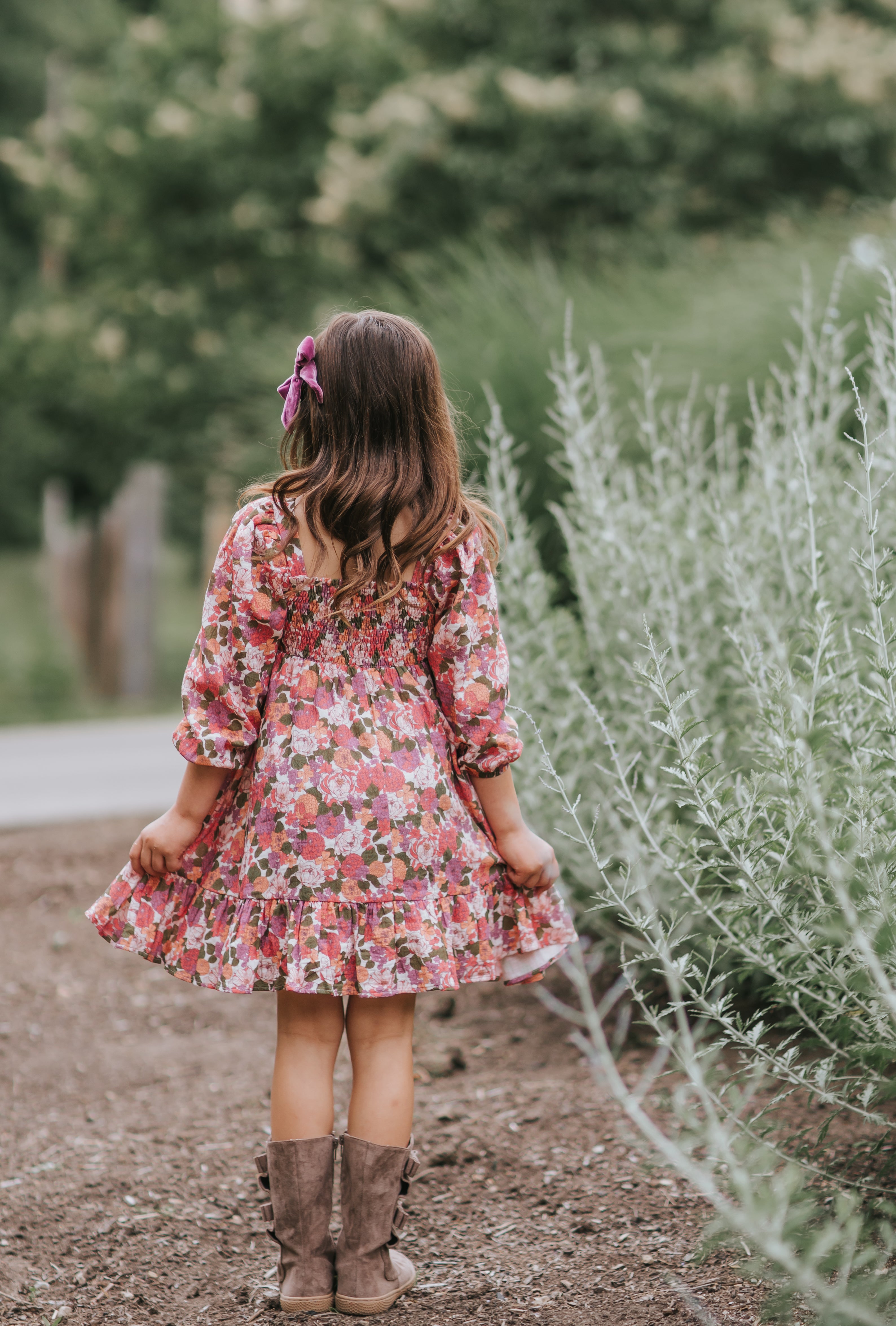 Puff Sleeve Gauze Dress - Rustic Rose