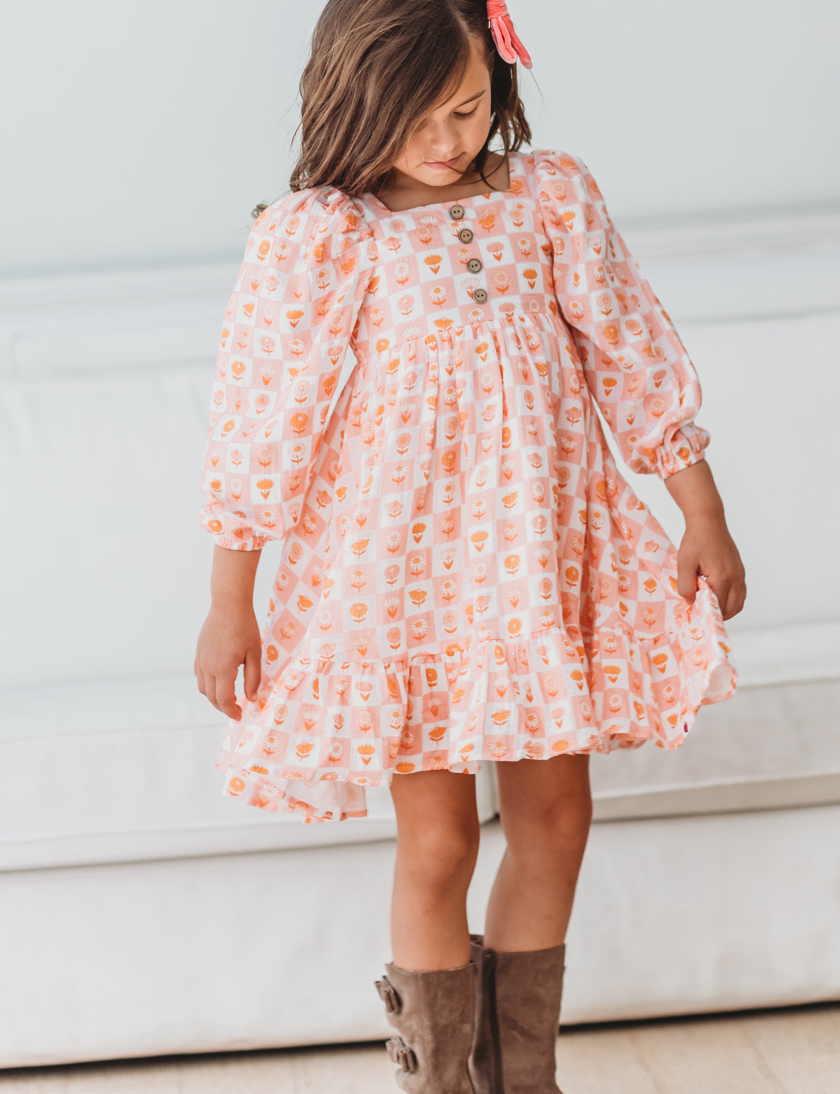 Puff Sleeve Gauze Dress - Boho Blossom