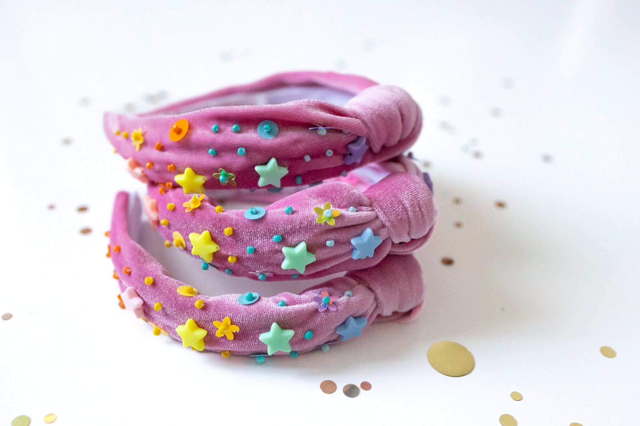 Beaded Headband - Happy Hues