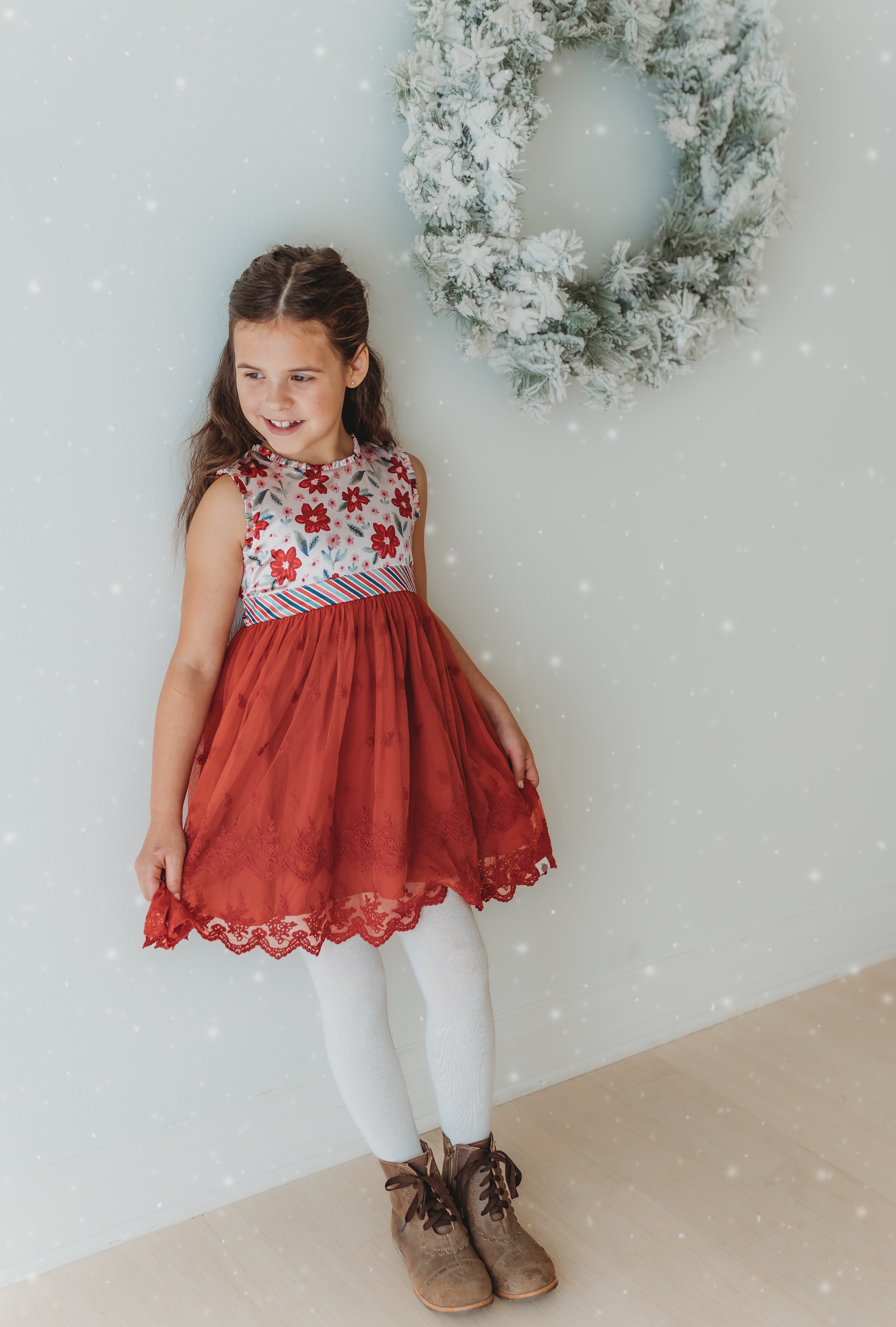 Penelope Dress - Poinsettia Parade