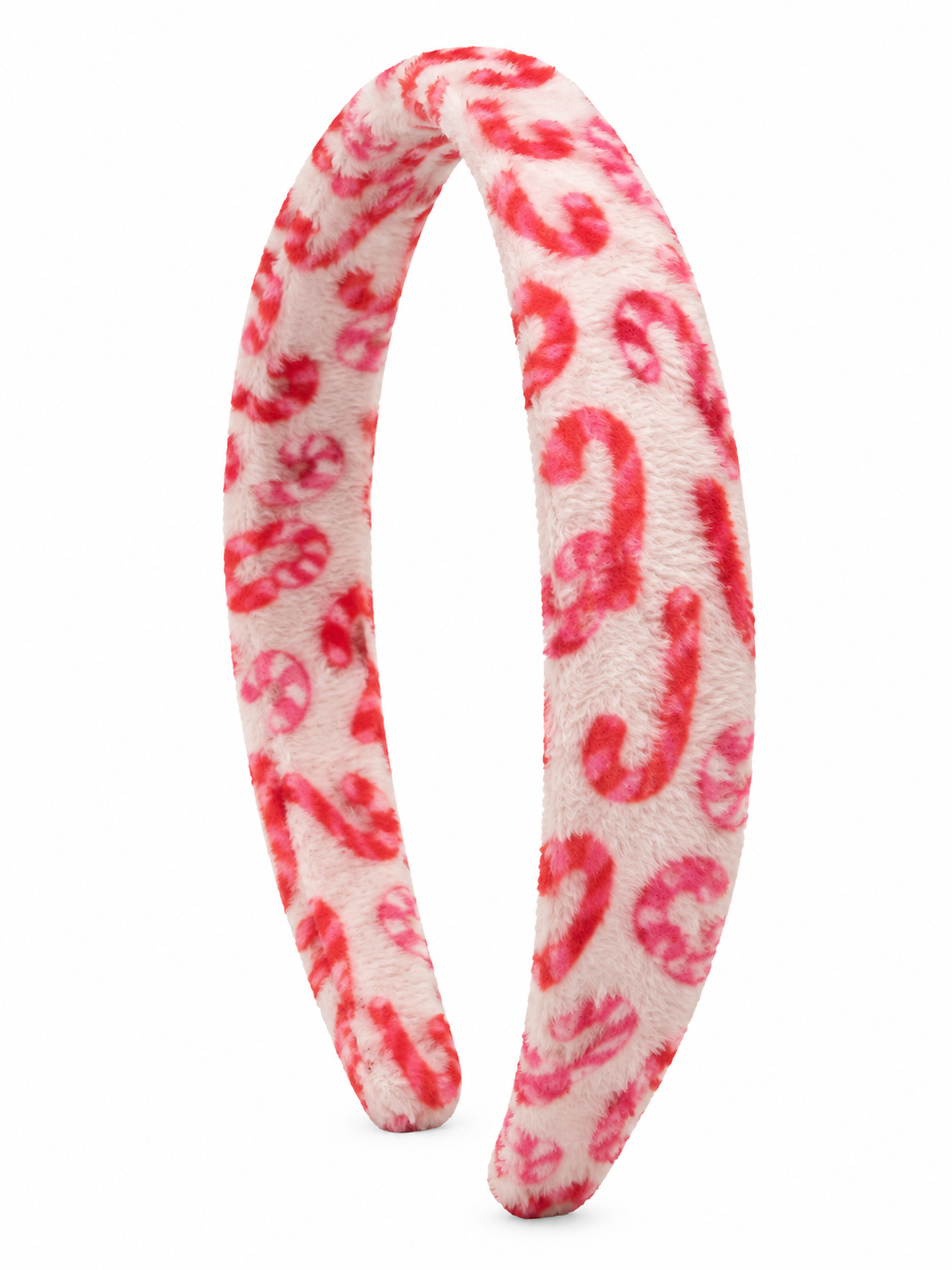 Velour Headband - Candy Cane Sparkle