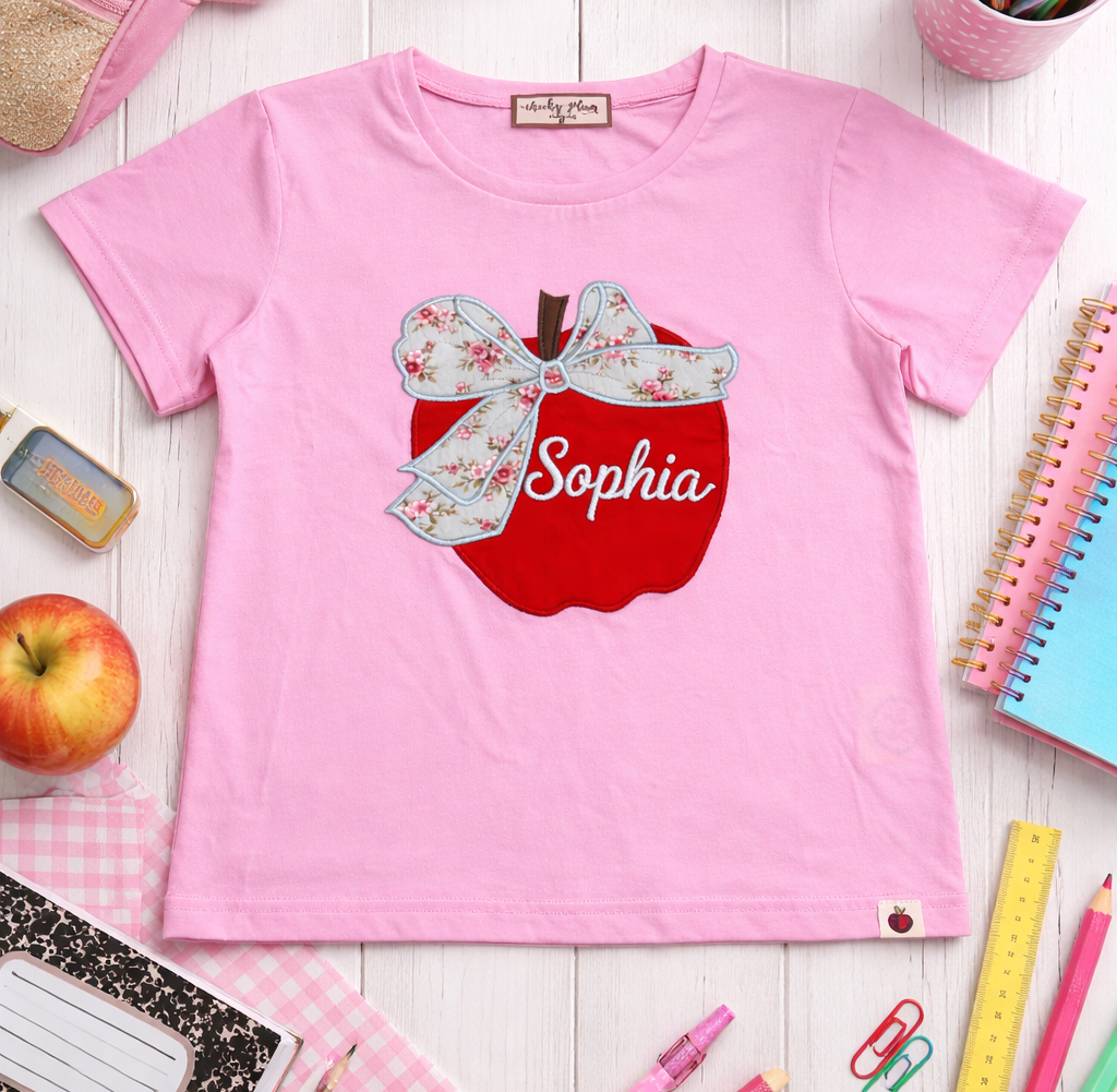 Applique Graphic Tee - Apple Blossom Bow Tee (Pre-order)