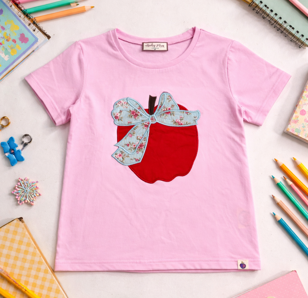 Applique Graphic Tee - Apple Blossom Bow Tee (Pre-order)