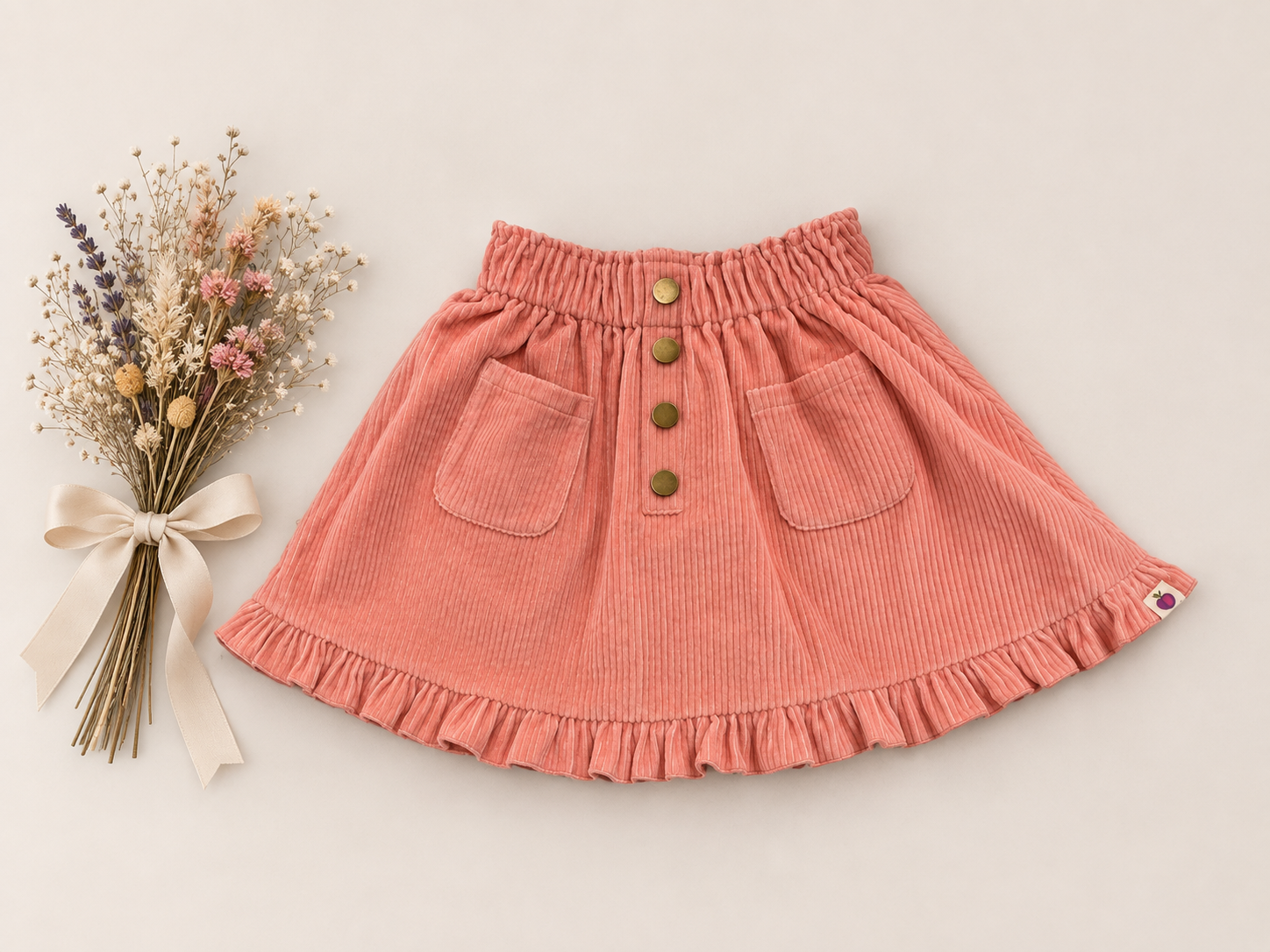 Vienna Corduroy Skirt - Ribboned Wildflowers