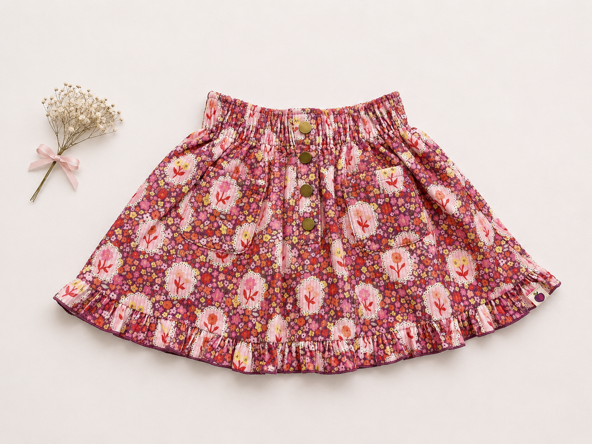 Vienna Corduroy Skirt - Sugarplum Garden (Pre-Order)