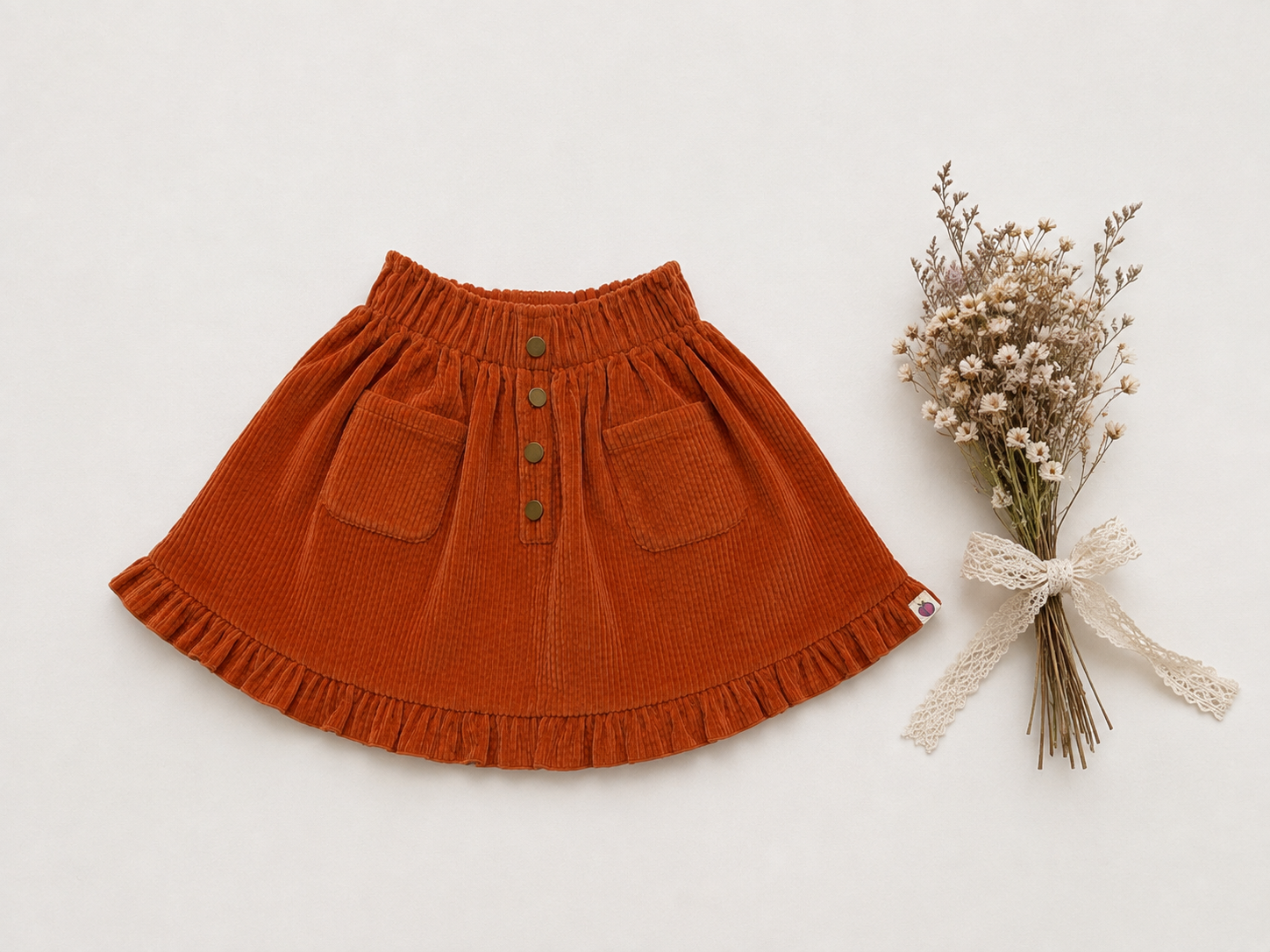 Vienna Corduroy Skirt - Floral Sonata