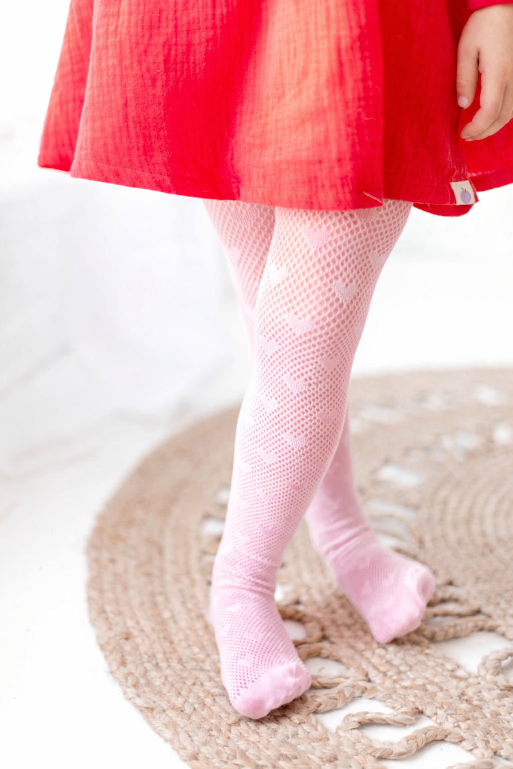 Heart Tights - Light Pink
