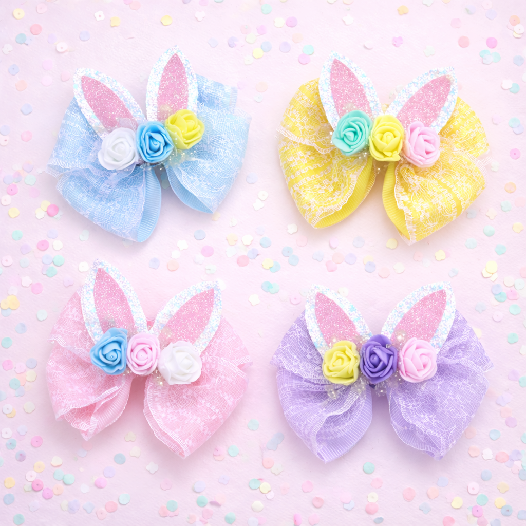 Bunny Blooms Hair Bow (multiple color options)