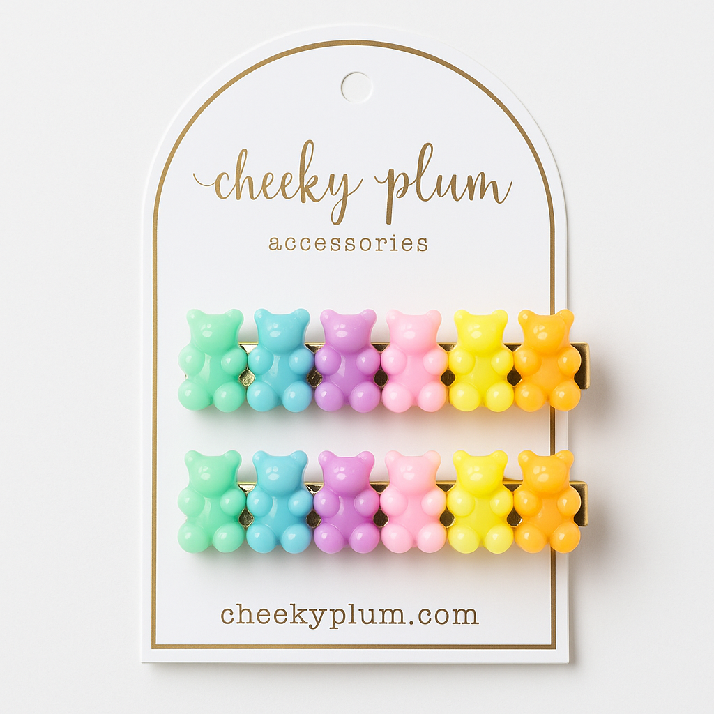 Hair Clip Set - Pastel Gummy Bear