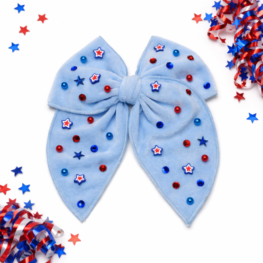 Star Spangled Hair Bow - (Multiple Colors)