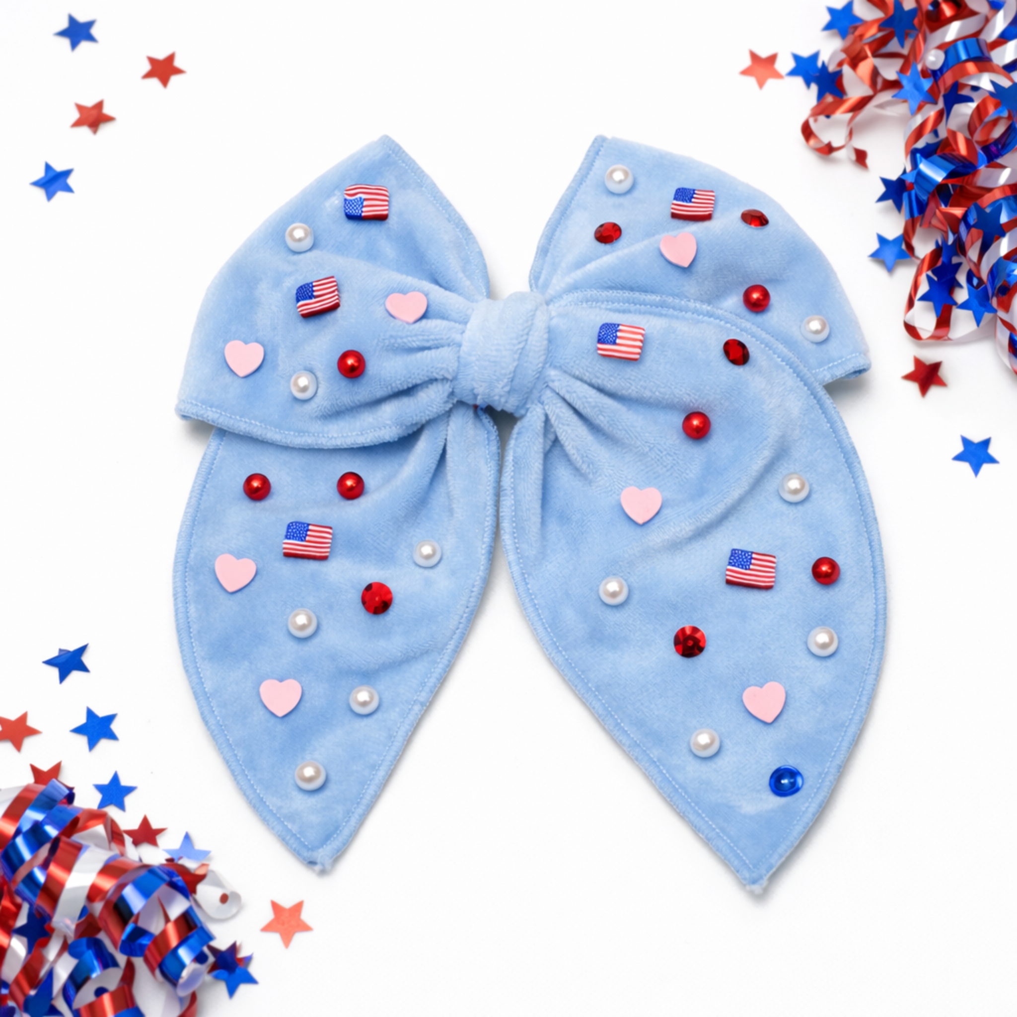 USA Hooray Hair Bow - (Multiple Colors)