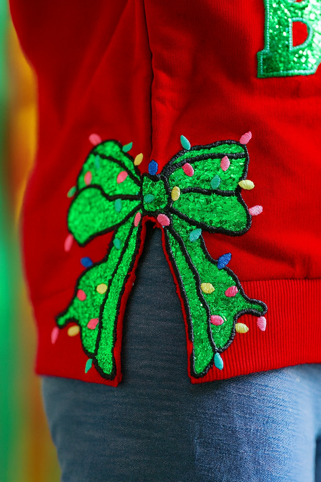 Applique Sweater - Merry & Bright (Red)