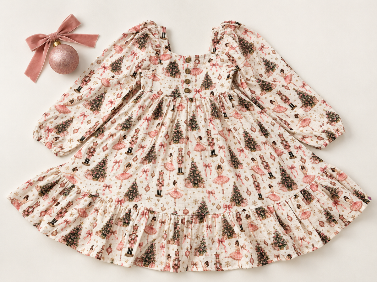 Puff Sleeve Gauze Dress - Enchanted Nutcracker (Pre-Order ships end of October)
