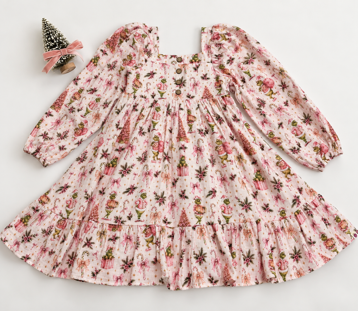 Puff Sleeve Gauze Dress - Merry Mischief (Pre-Order ships end of October)