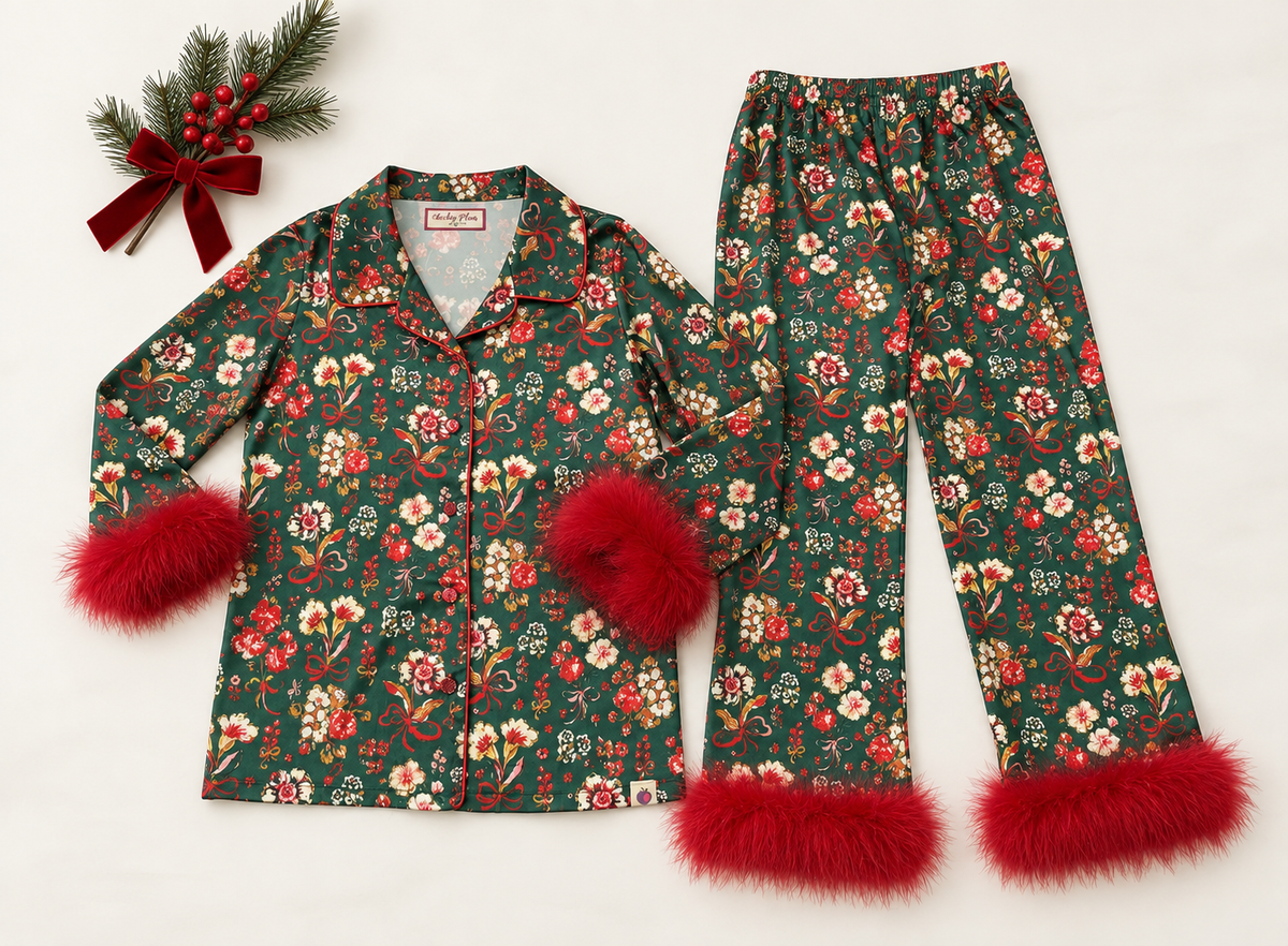 Feather Loungewear Set - Mistletoe Manor (Pre-Order ships end of October)