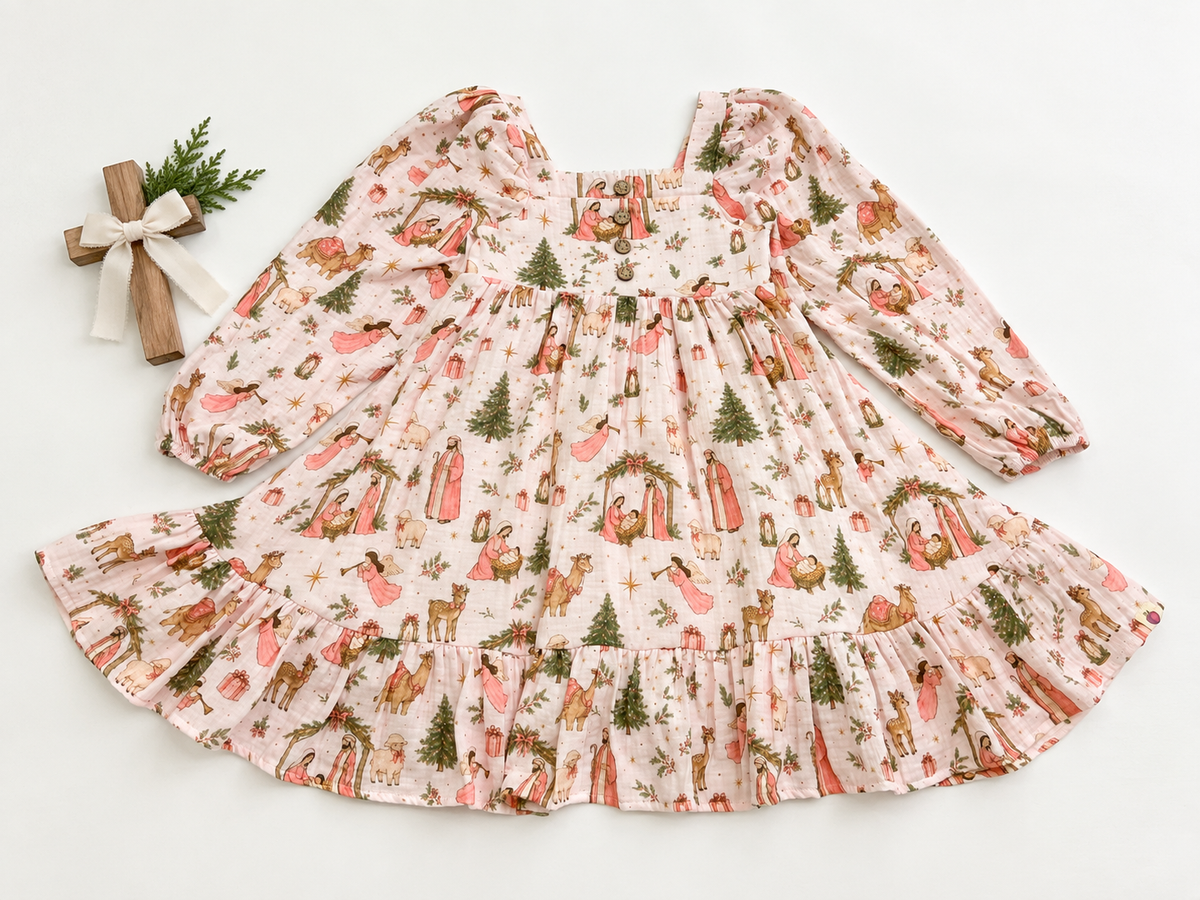 Puff Sleeve Gauze Dress - O Holy Night (Pre-Order ships end of October)