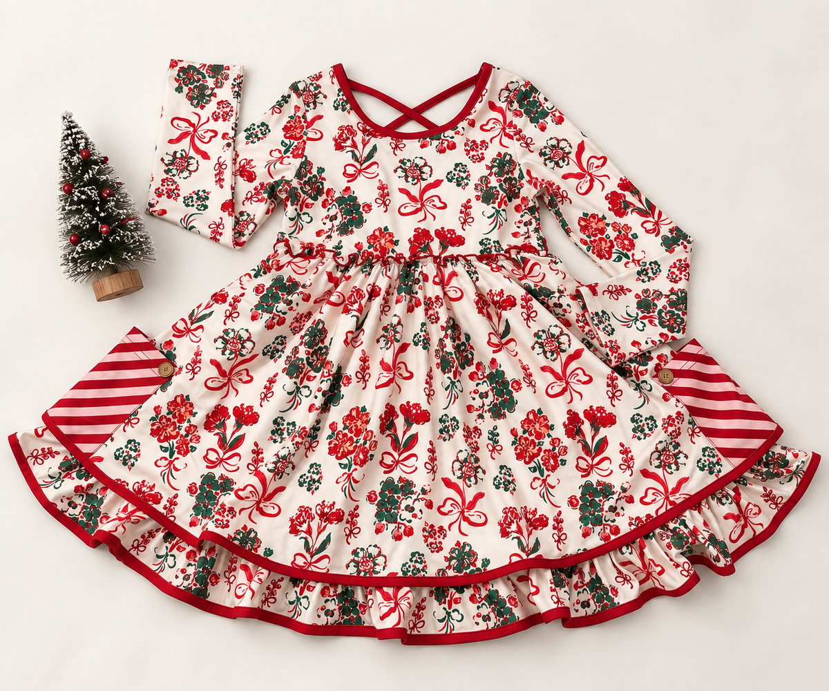 Myra Dress - Yuletide Bows (Pre-Order ships end of October)